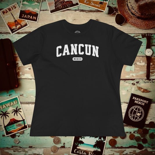 Classic Athletic (Bucket List Edition), Cancun, Mexico, Womens Fit T-Shirt Black / S