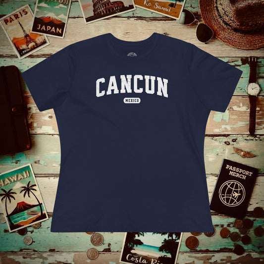 Classic Athletic (Bucket List Edition), Cancun, Mexico, Womens Fit T-Shirt Navy / S