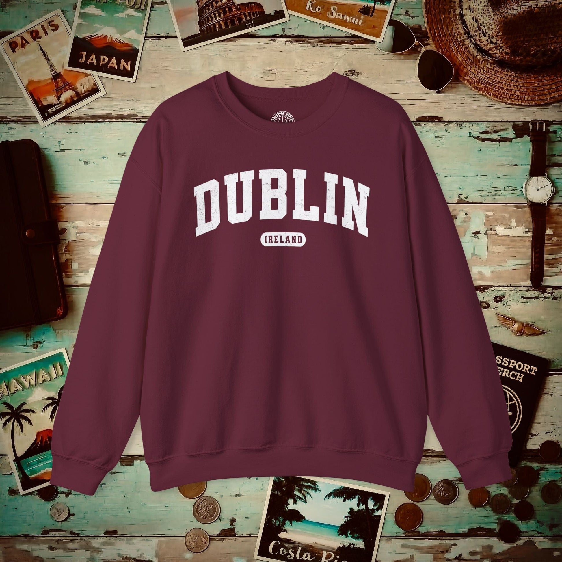 Classic Athletic (Bucket List Edition), Dublin, Ireland Crewneck Maroon / S