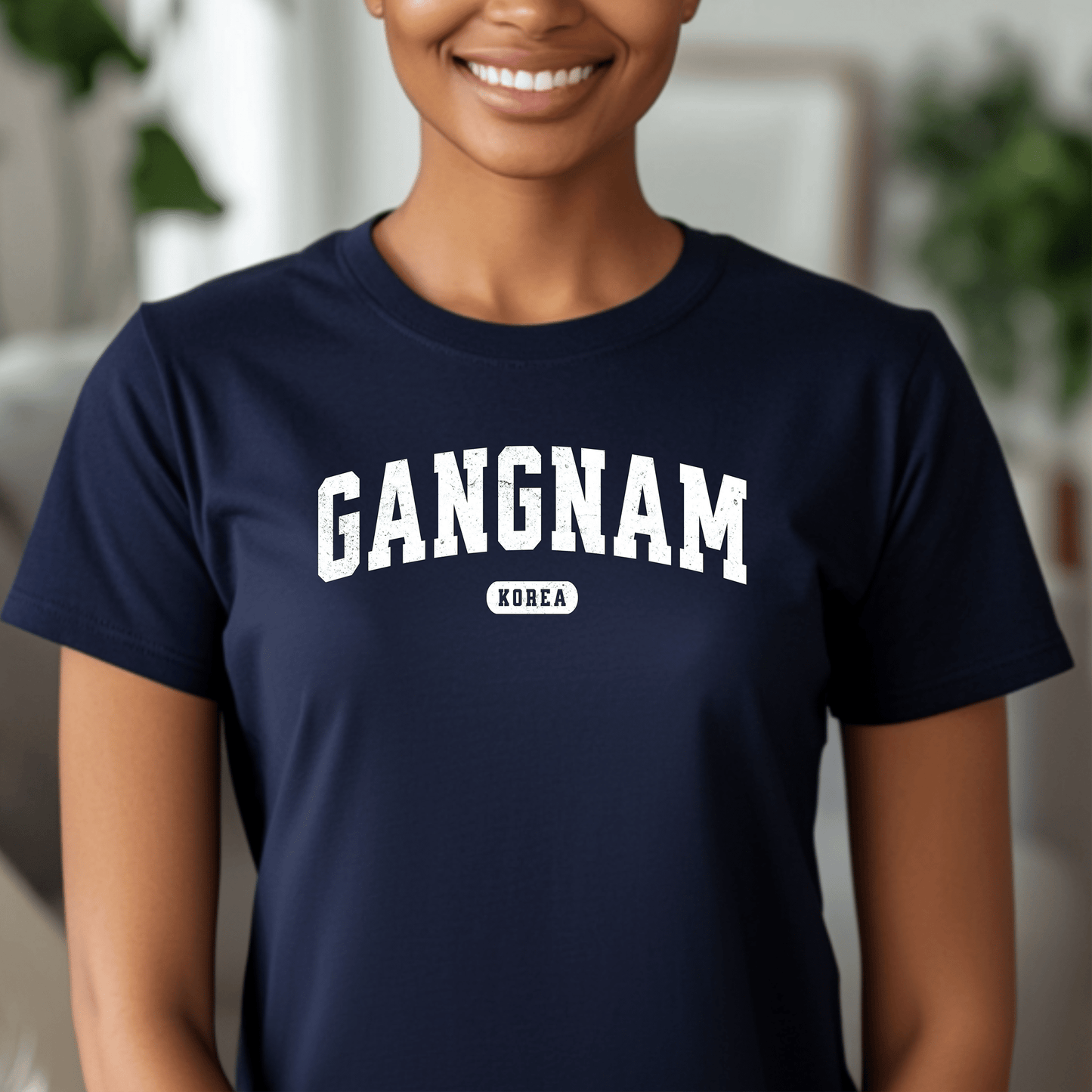 Classic Athletic (Bucket List Edition), Gangnam, Korea, Womens Fit T-Shirt Navy / S