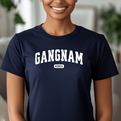 Classic Athletic (Bucket List Edition), Gangnam, Korea, Womens Fit T-Shirt Navy / S