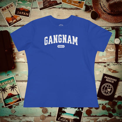 Classic Athletic (Bucket List Edition), Gangnam, Korea, Womens Fit T-Shirt True Royal / S
