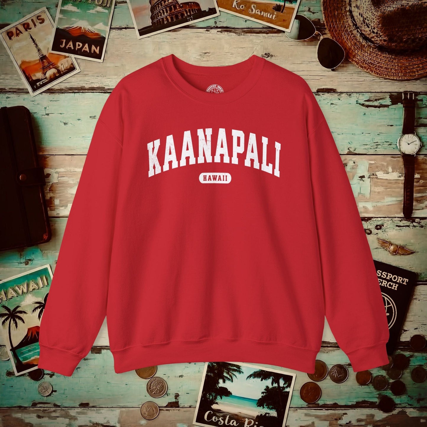 Classic Athletic (Bucket List Edition), Kaanapali, Hawaii Crewneck Red / S