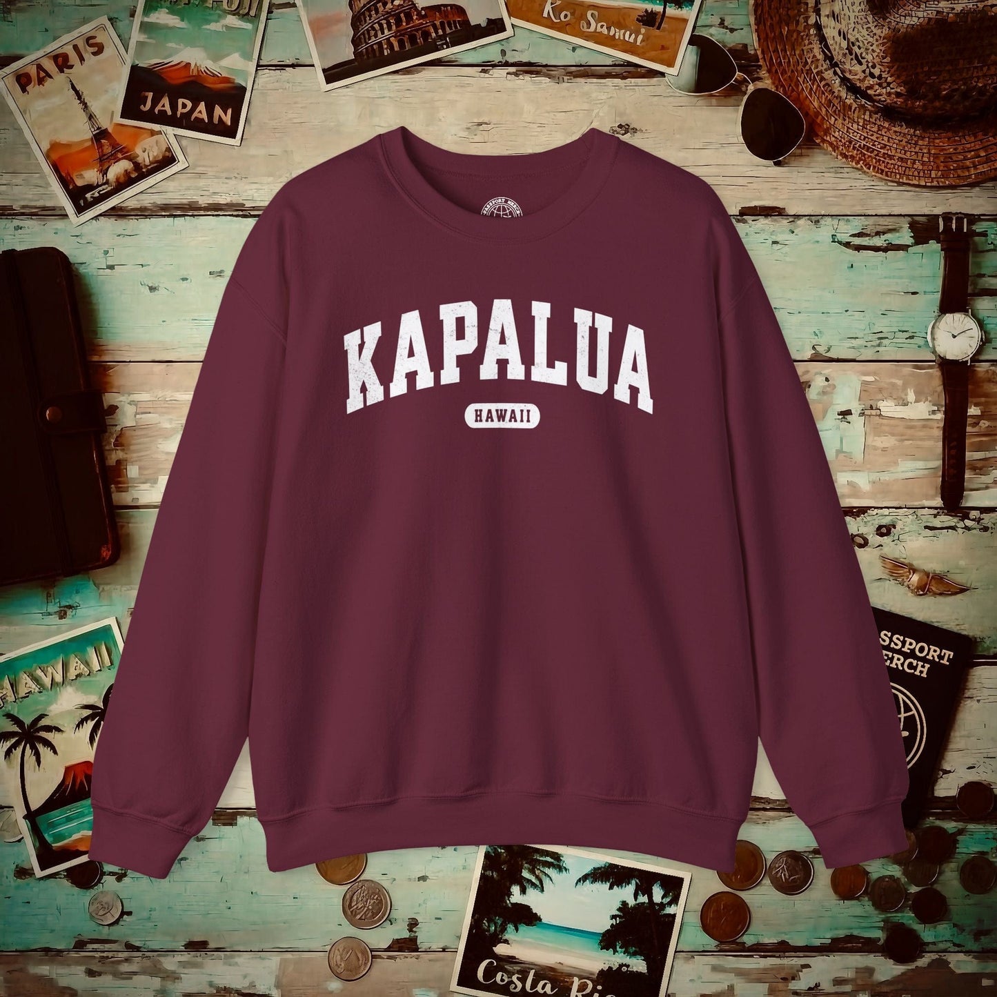 Classic Athletic (Bucket List Edition), Kapalua, Hawaii Crewneck Maroon / S