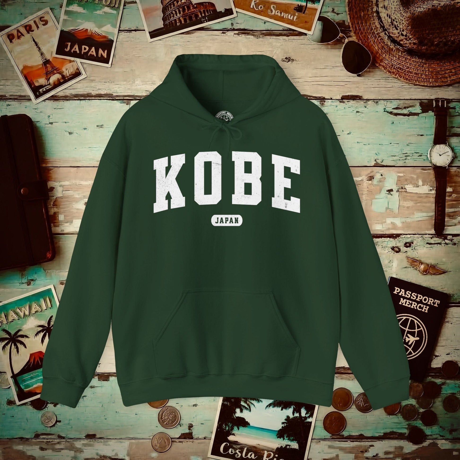 Classic Athletic (Bucket List Edition), Kobe, Japan Hoodie Forest Green / S