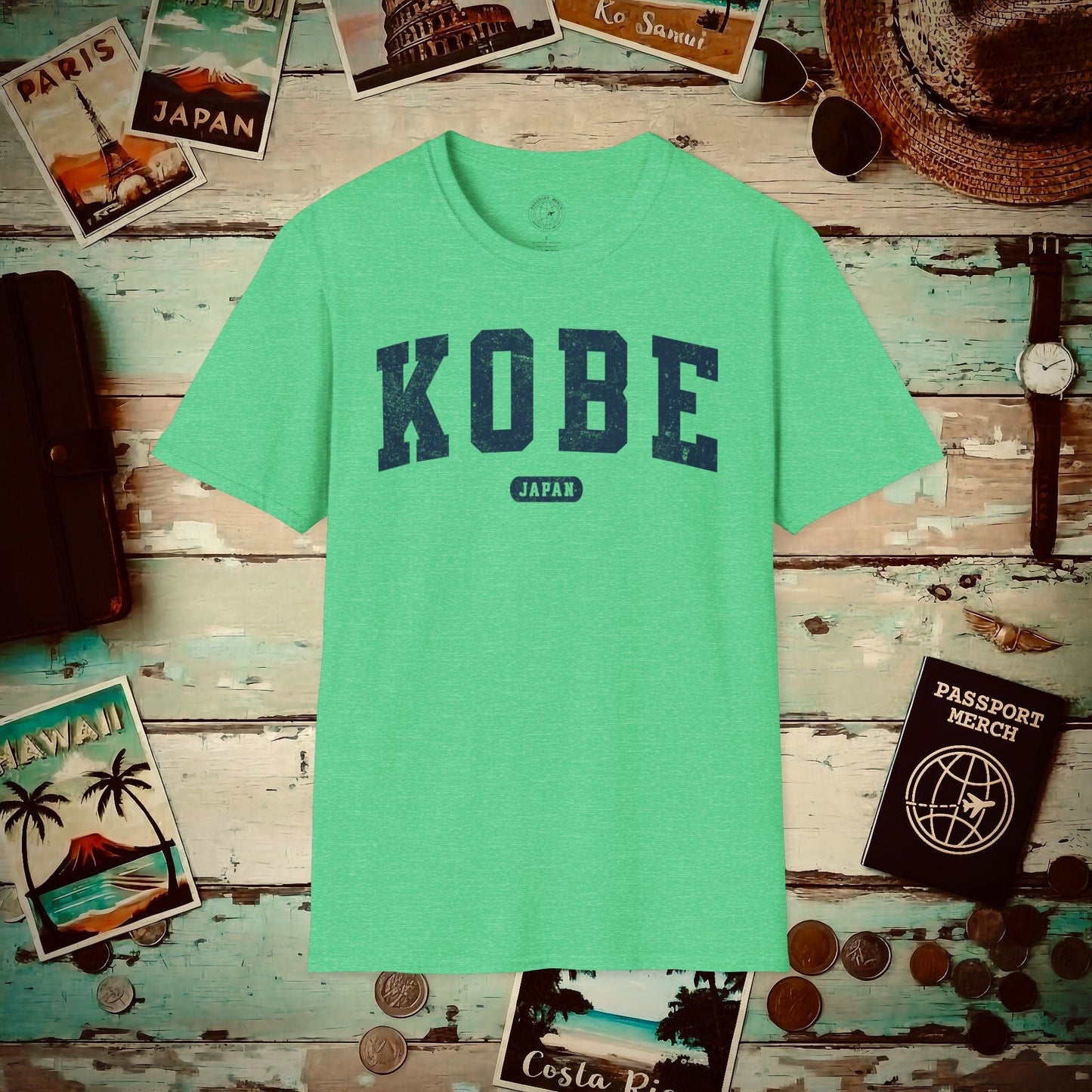 Classic Athletic (Bucket List Edition), Kobe, Japan T-Shirt Heather Irish Green / S