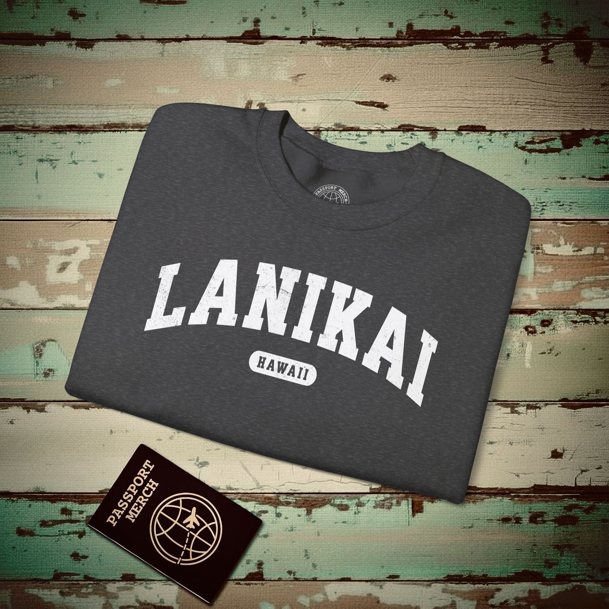 Classic Athletic (Bucket List Edition), Lanikai, Hawaii Crewneck Dark Heather / S
