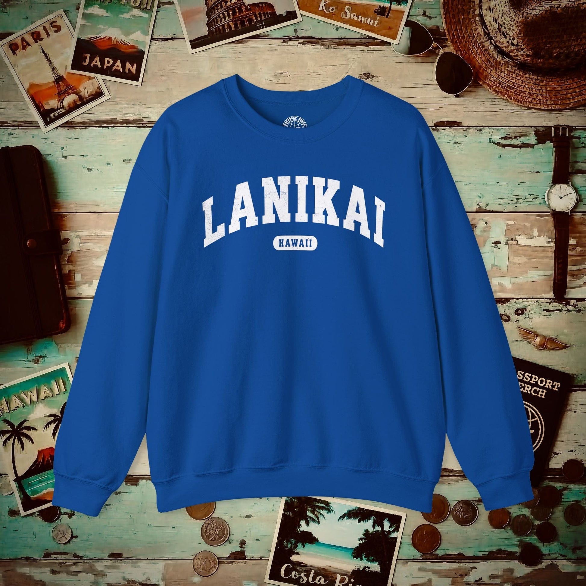 Classic Athletic (Bucket List Edition), Lanikai, Hawaii Crewneck Royal / S