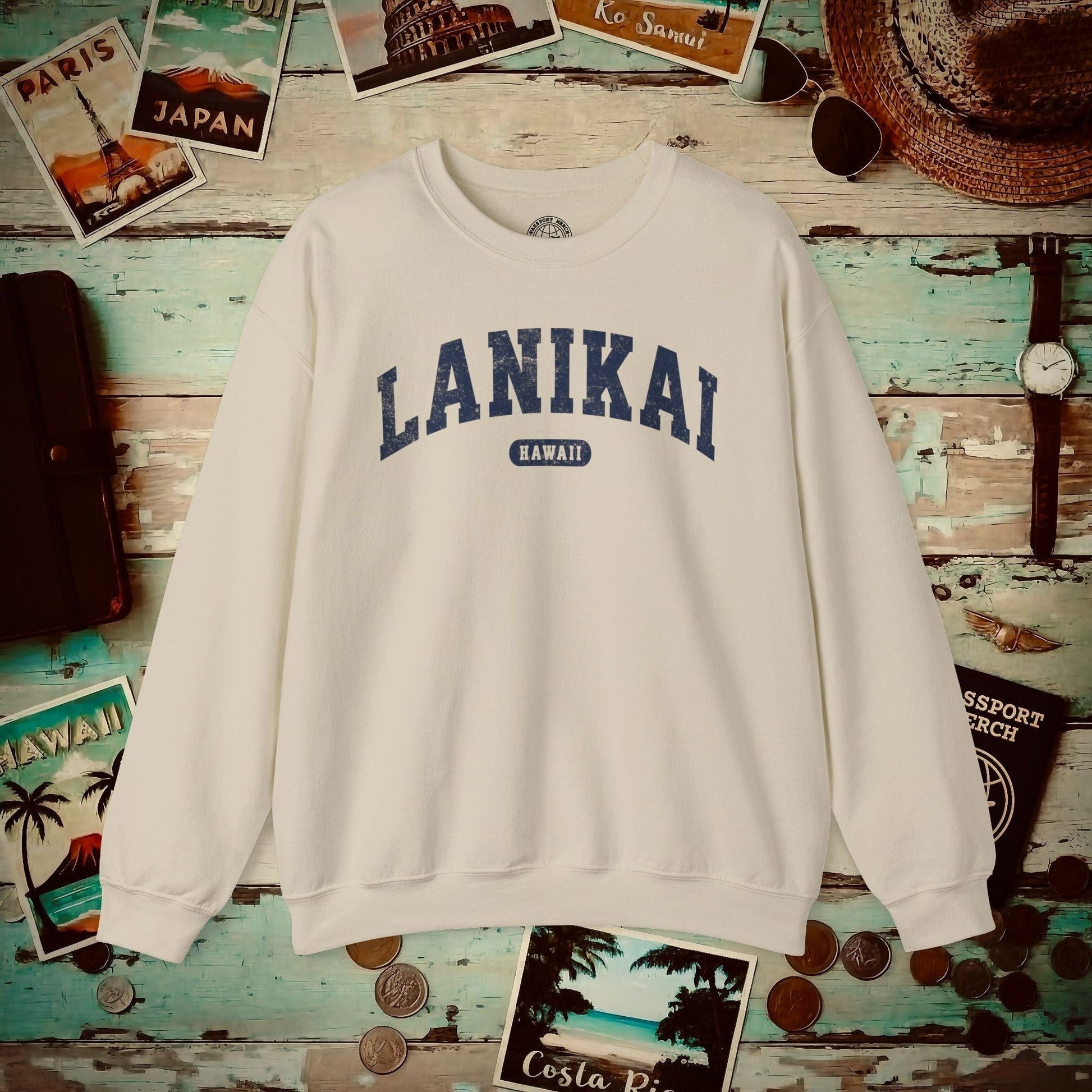 Classic Athletic (Bucket List Edition), Lanikai, Hawaii Crewneck Sand / S