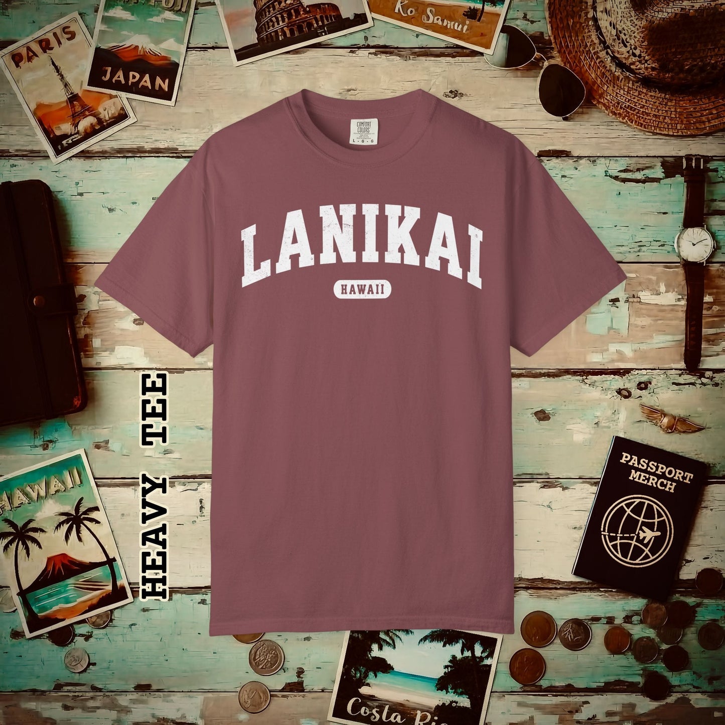 Classic Athletic (Bucket List Edition), Lanikai, Hawaii Heavy Tee Brick / S
