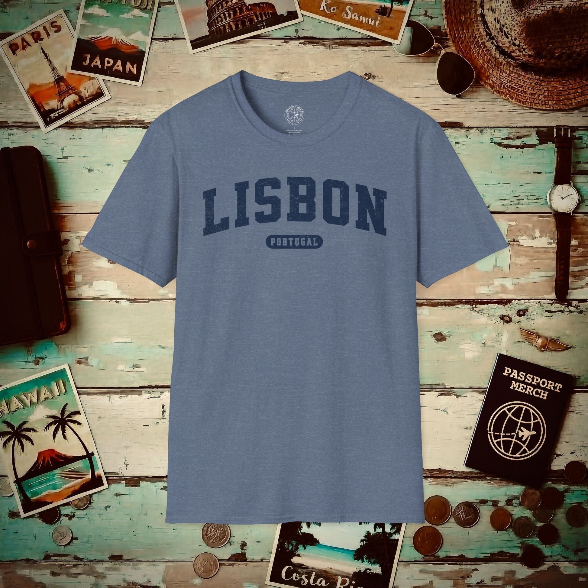 Classic Athletic (Bucket List Edition), Lisbon, Portugal T-Shirt Heather Indigo / S