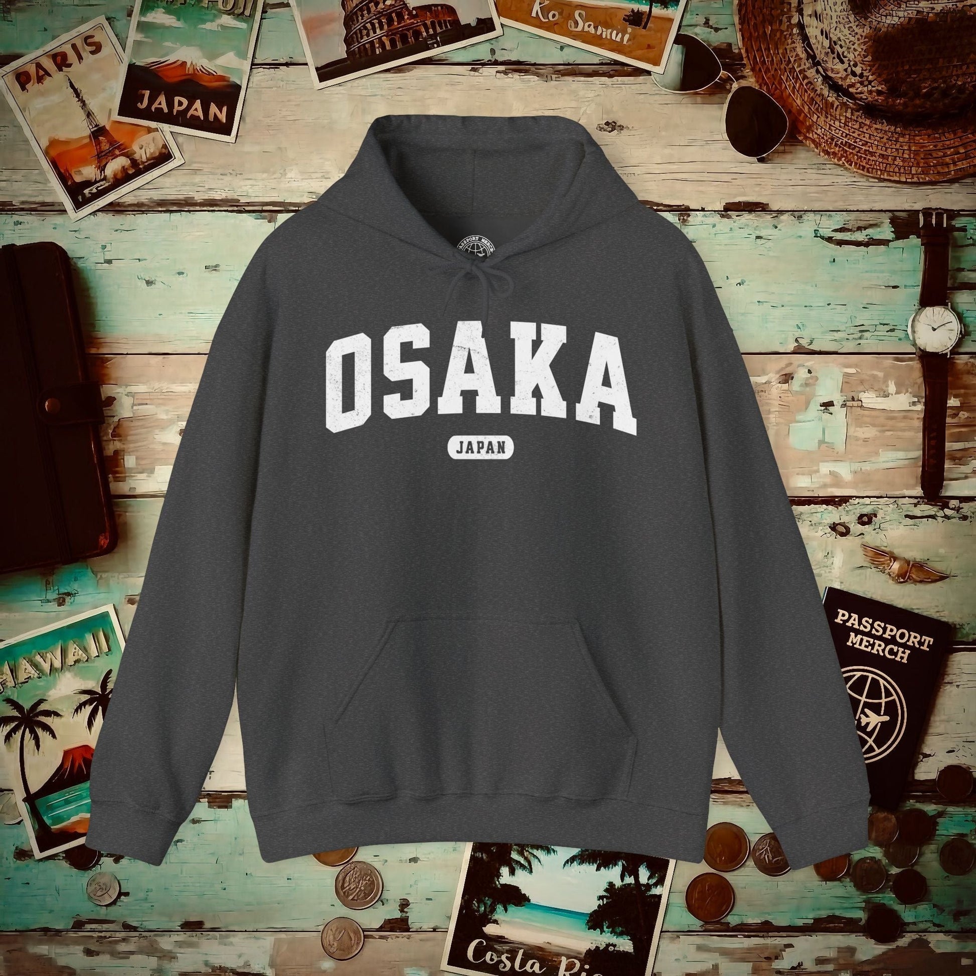 Classic Athletic (Bucket List Edition), Osaka, Japan Hoodie Dark Heather / S
