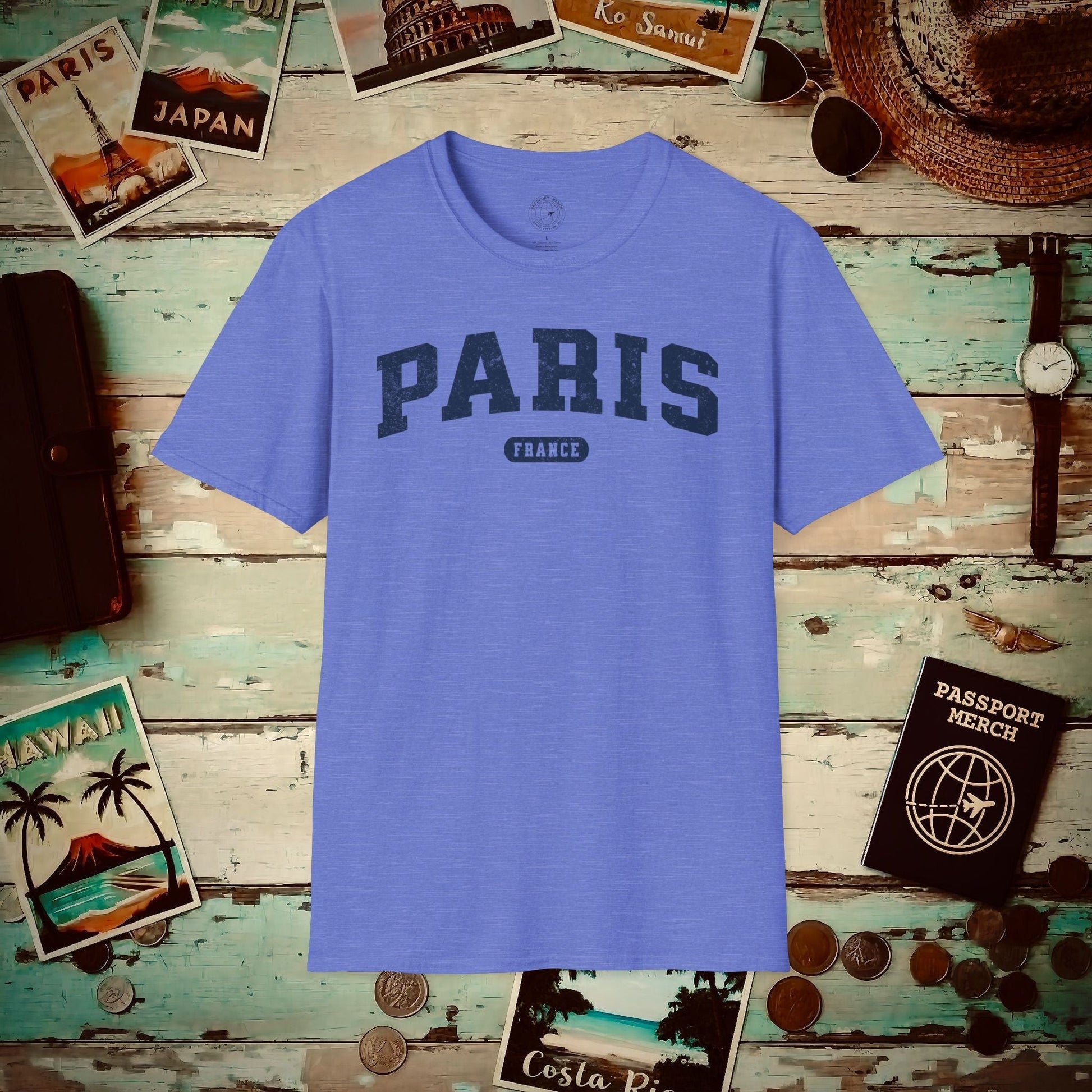 Classic Athletic (Bucket List Edition), Paris, France T-Shirt Heather Royal / S