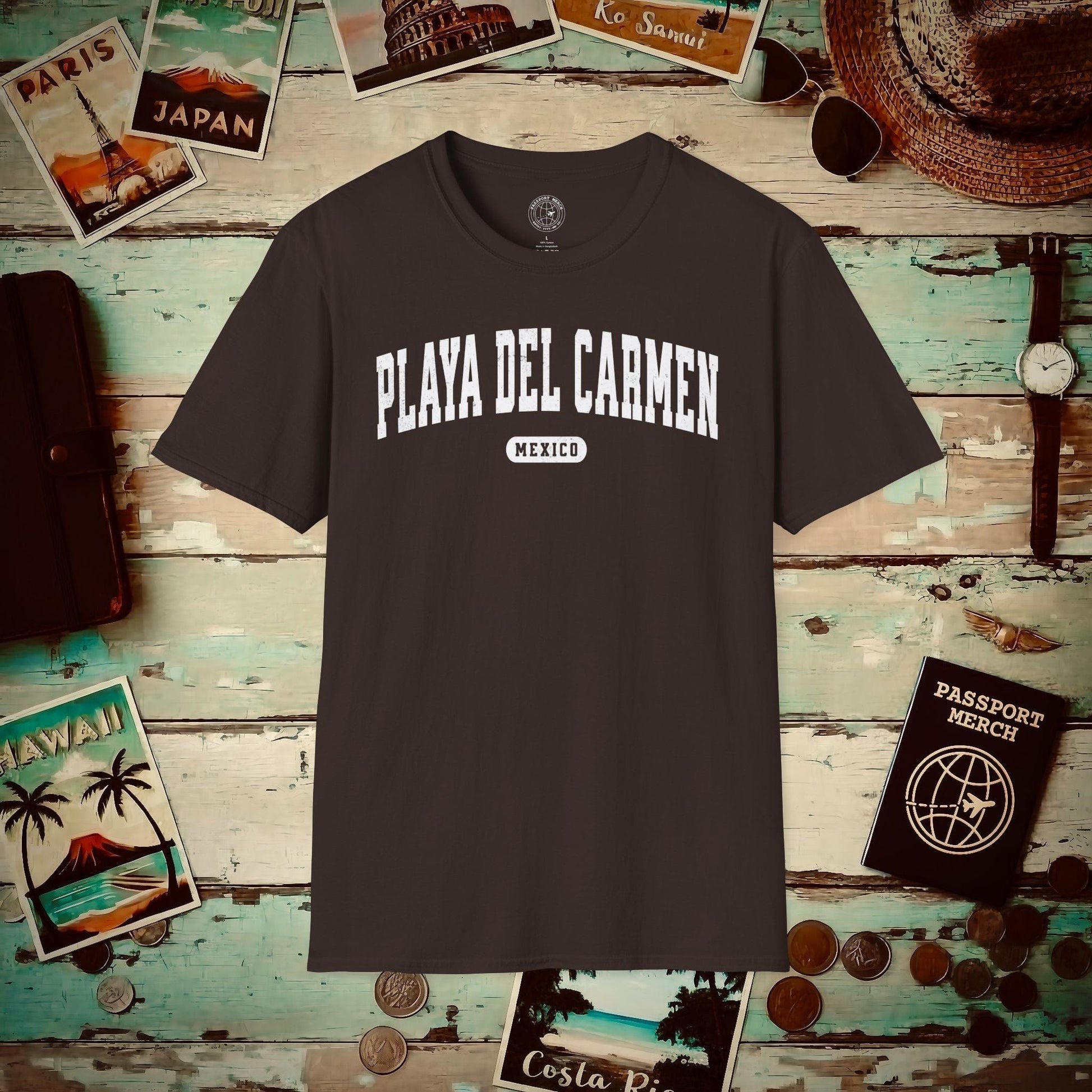 Classic Athletic (Bucket List Edition), Playa Del Carmen, Mexico T-Shirt Dark Chocolate / S