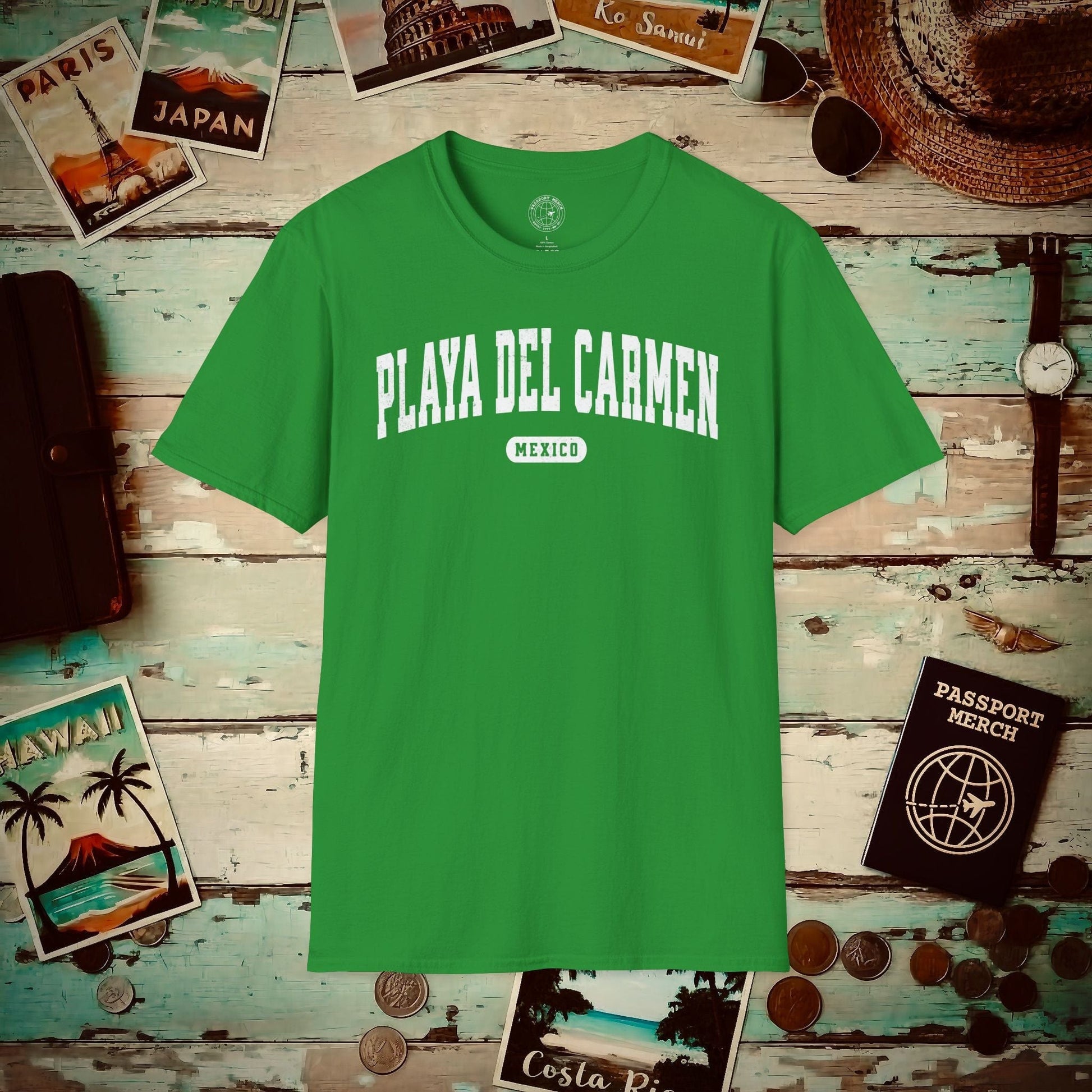 Classic Athletic (Bucket List Edition), Playa Del Carmen, Mexico T-Shirt Irish Green / S