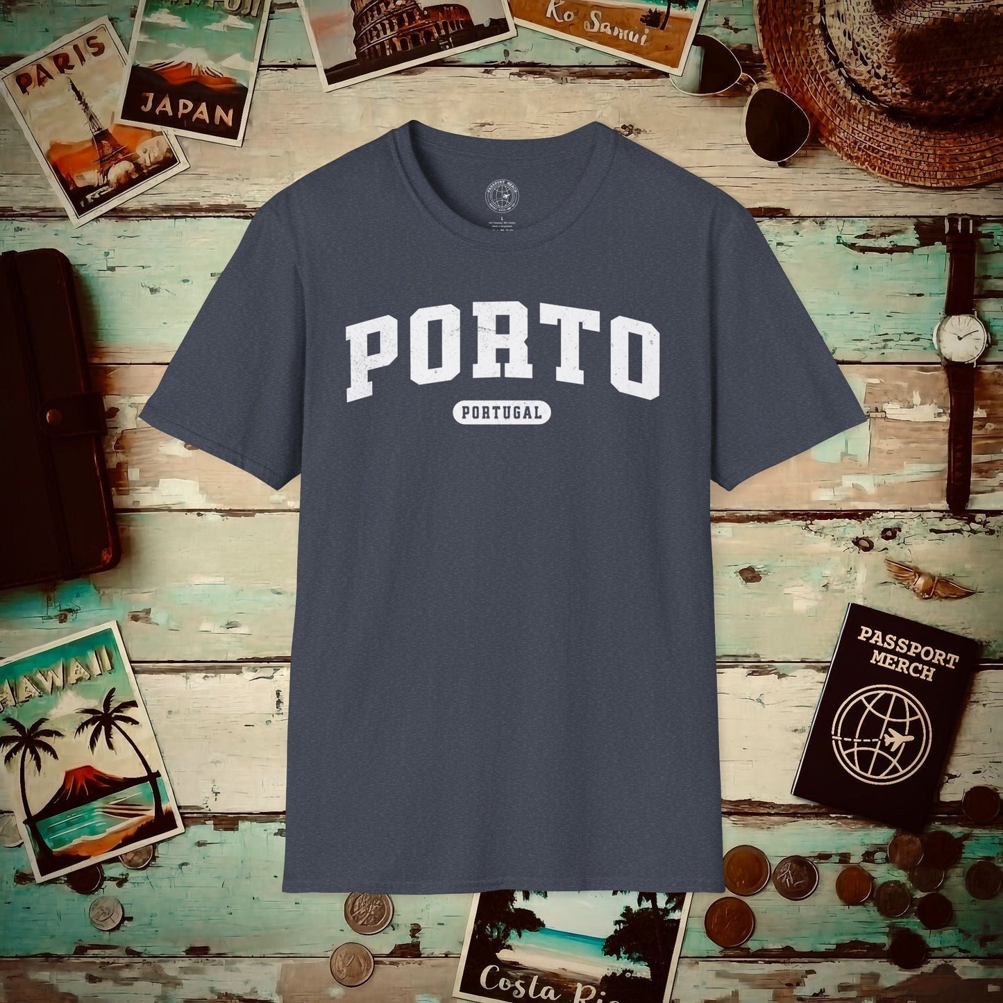 Classic Athletic (Bucket List Edition), Porto, Portugal T-Shirt Heather Navy / S