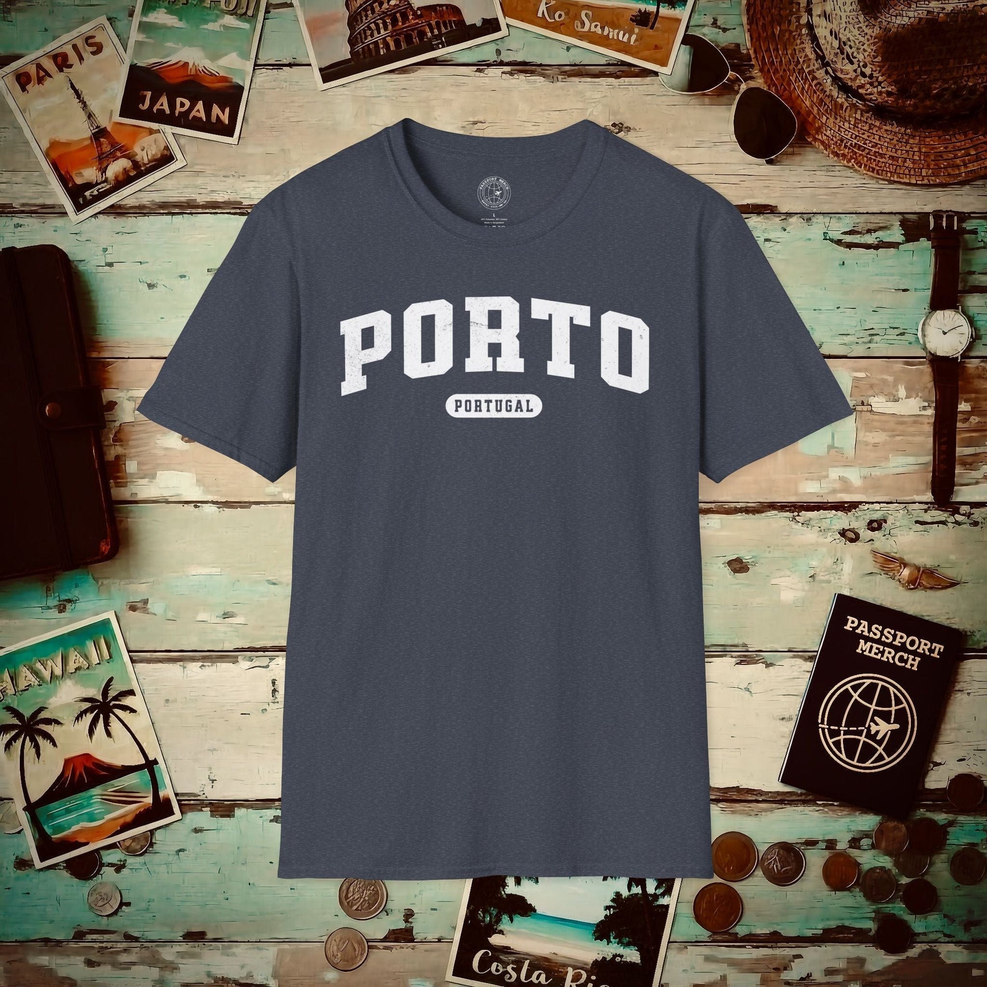 Classic Athletic (Bucket List Edition), Porto, Portugal T-Shirt Heather Navy / S