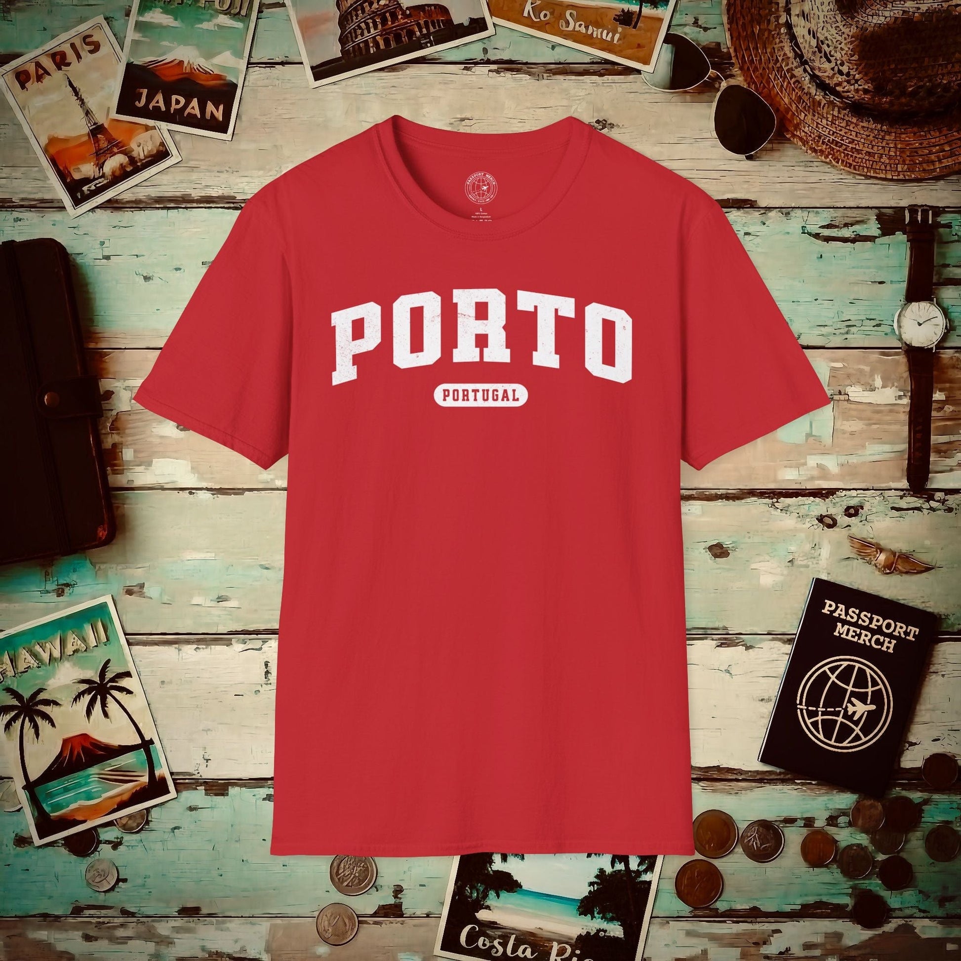 Classic Athletic (Bucket List Edition), Porto, Portugal T-Shirt Red / S