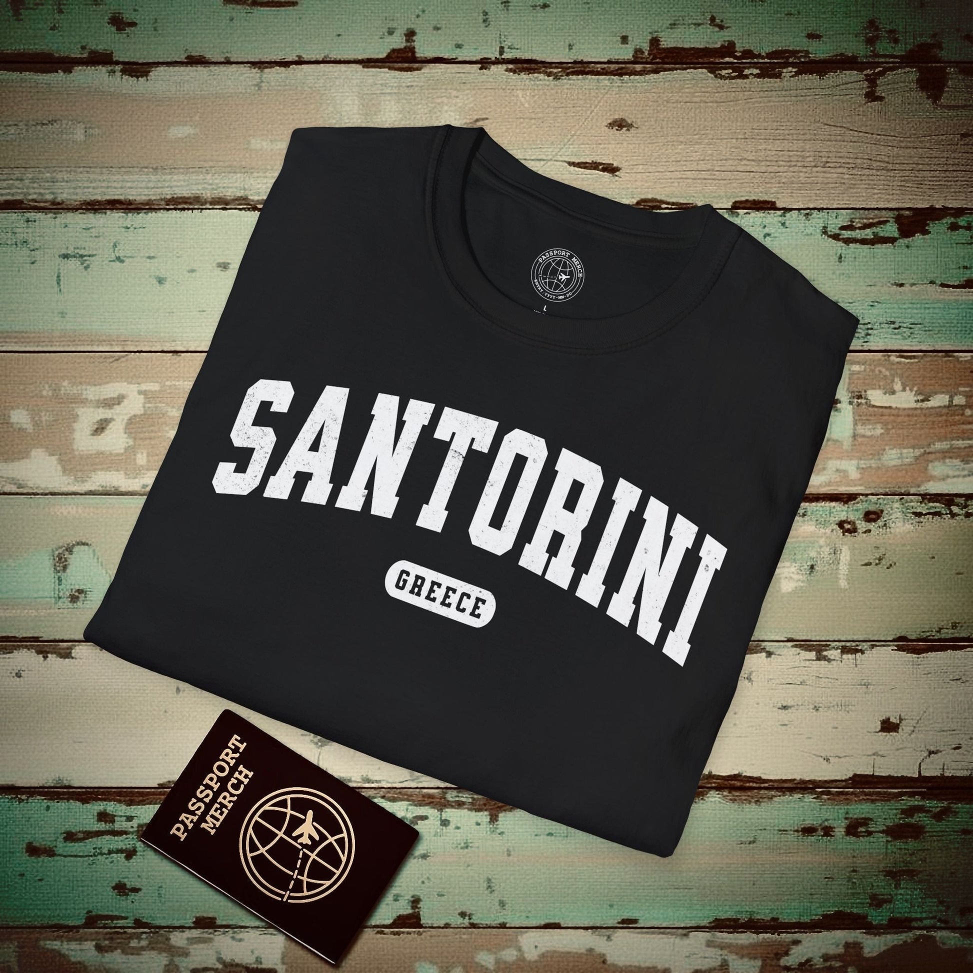 Classic Athletic (Bucket List Edition), Santorini, Greece T-Shirt Black / S