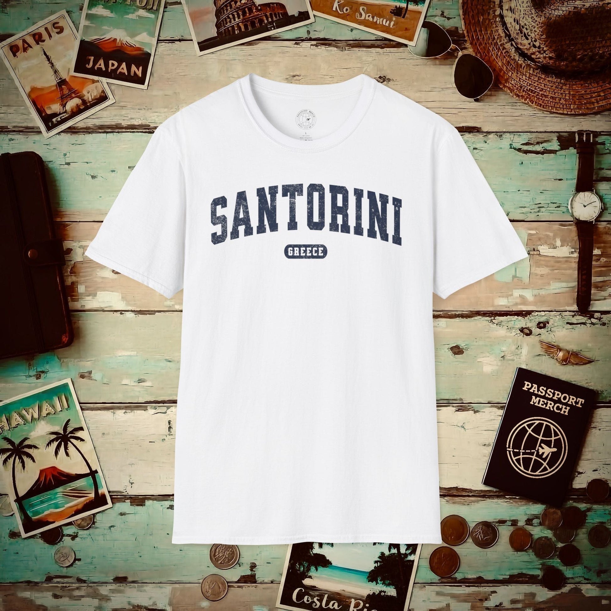 Classic Athletic (Bucket List Edition), Santorini, Greece T-Shirt White / S