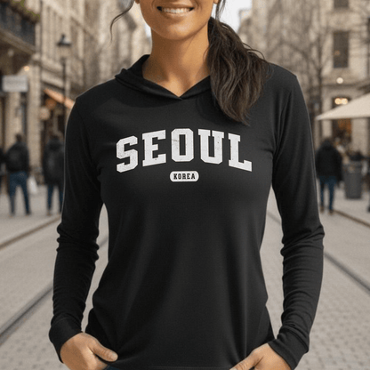 Classic Athletic (Bucket List Edition), Seoul, Korea Hooded Long Sleeve Black / S