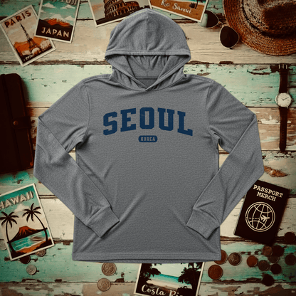 Classic Athletic (Bucket List Edition), Seoul, Korea Hooded Long Sleeve Grey TriBlend / XS
