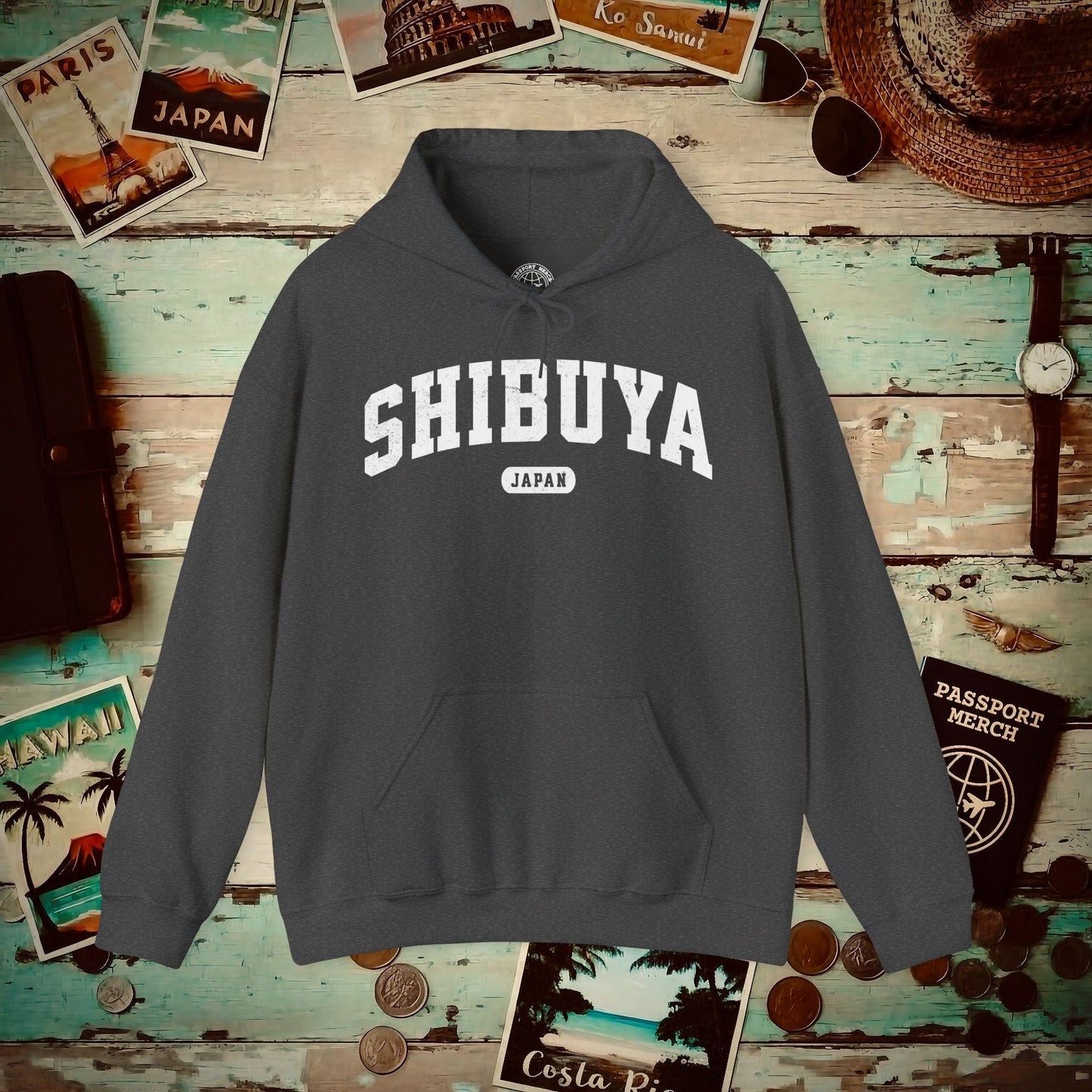 Classic Athletic (Bucket List Edition), Shibuya, Japan Hoodie Dark Heather / S