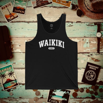 Classic Athletic (Bucket List Edition), Waikiki, Hawaii Tank Top Black / XS