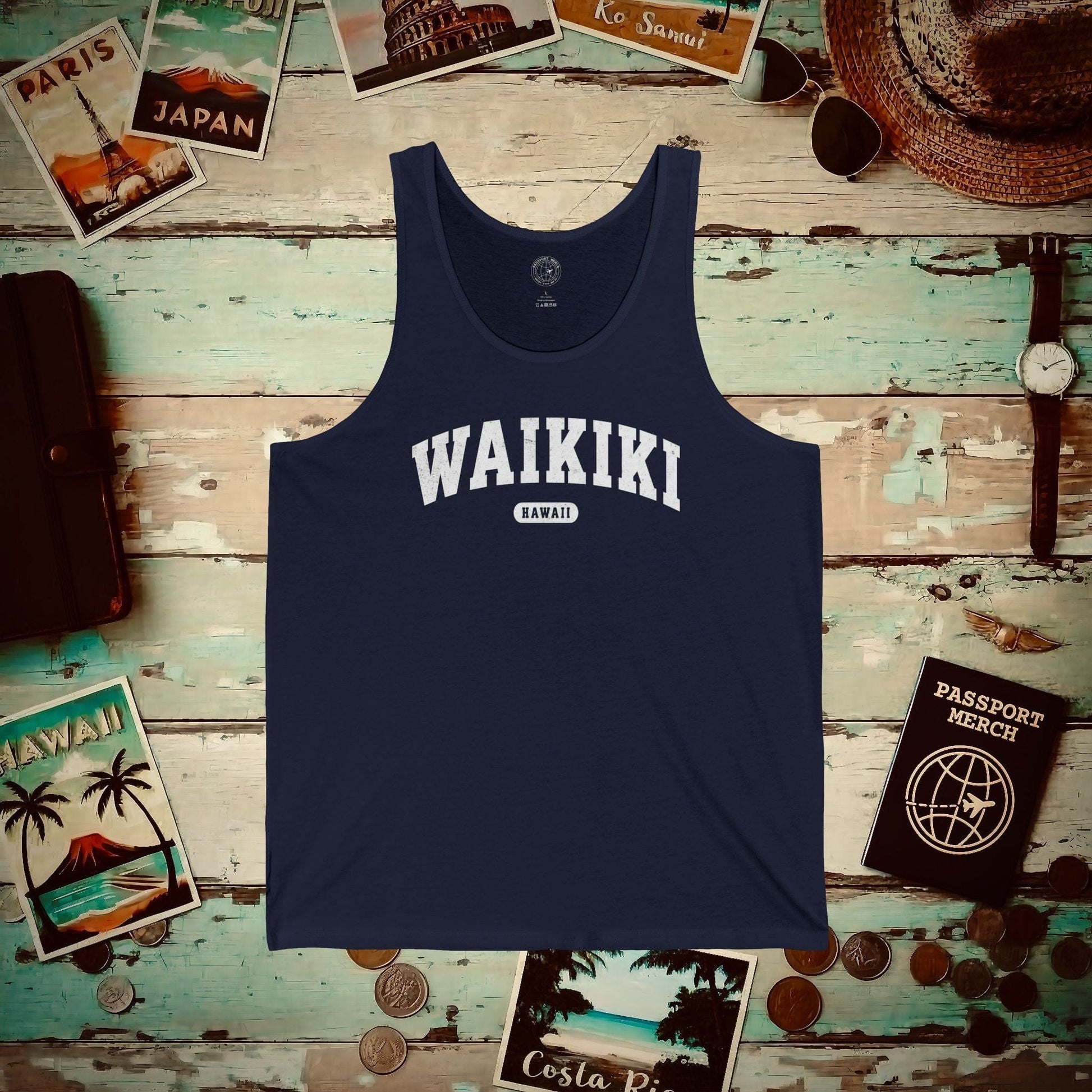 Classic Athletic (Bucket List Edition), Waikiki, Hawaii Tank Top Navy / XS