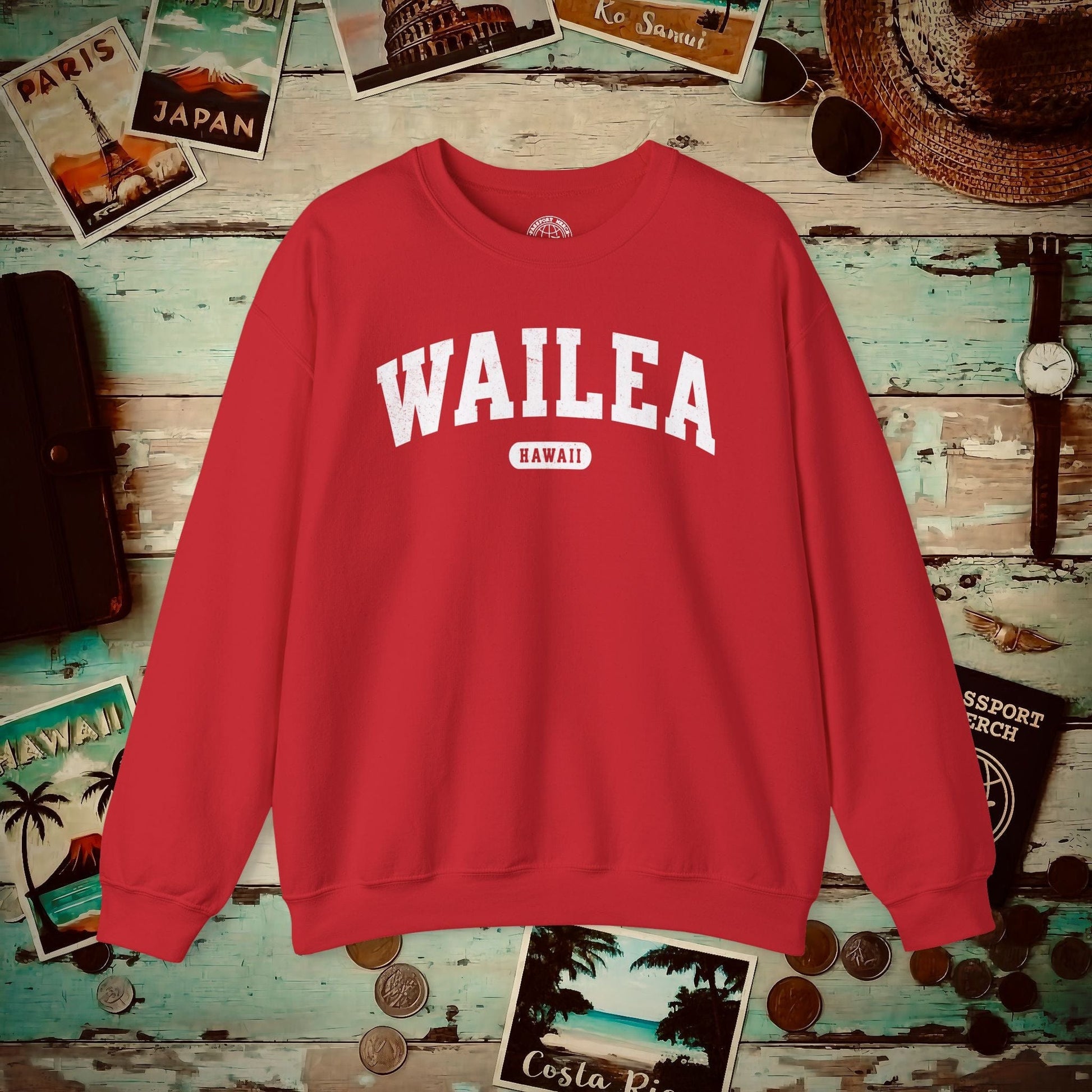 Classic Athletic (Bucket List Edition), Wailea, Hawaii Crewneck Red / S