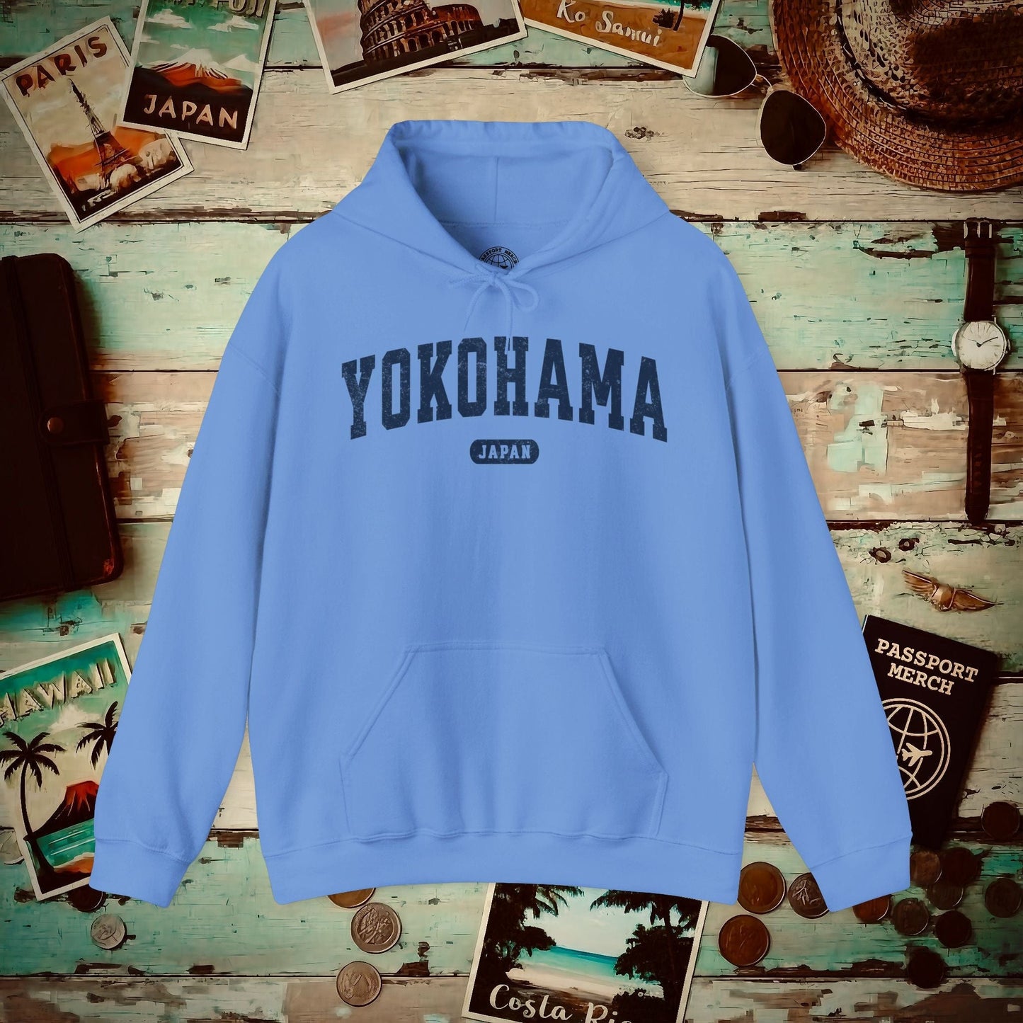 Classic Athletic (Bucket List Edition), Yokohama, Japan Hoodie Carolina Blue / S