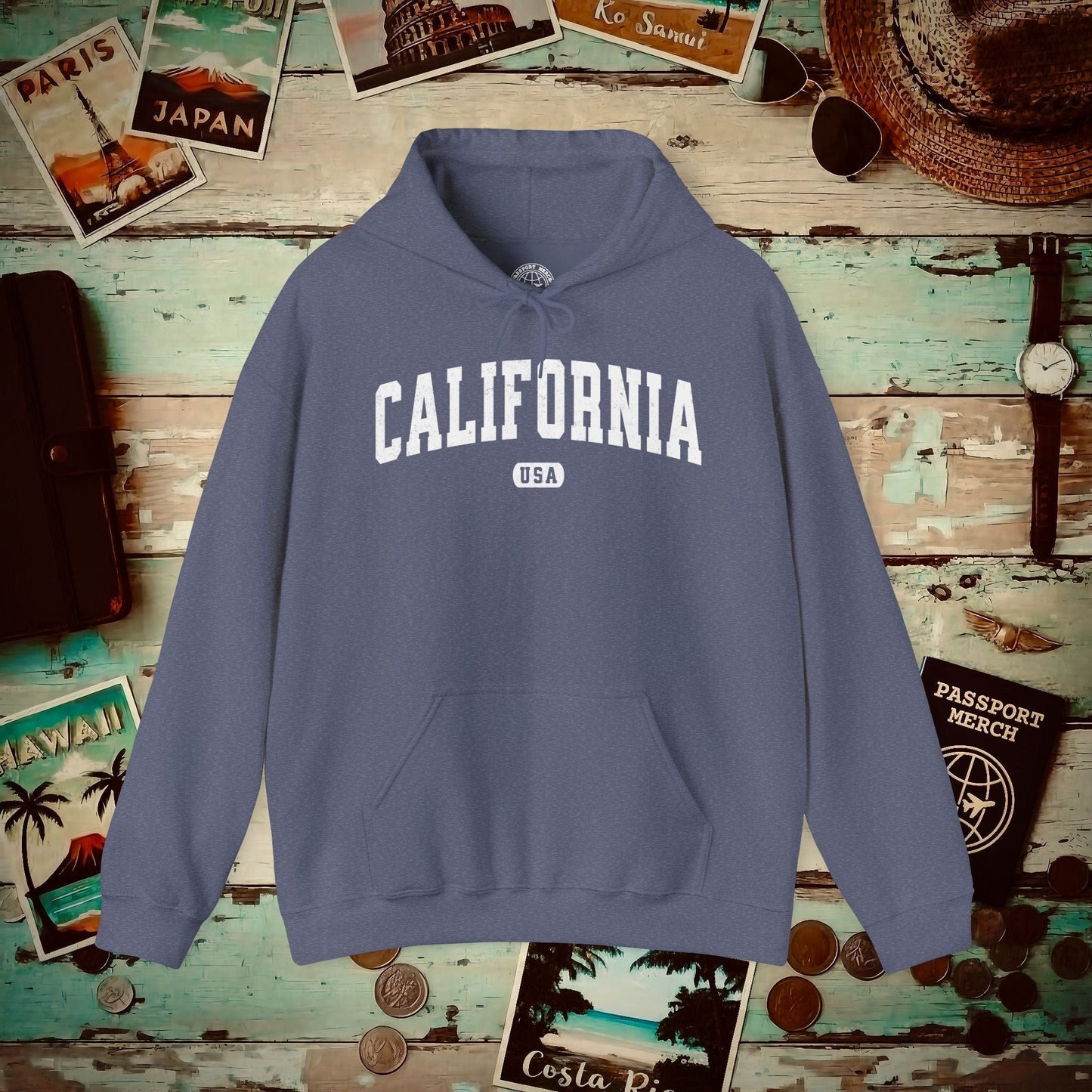 Classic Athletic, California (50 States Edition) Hoodie Heather Navy / S