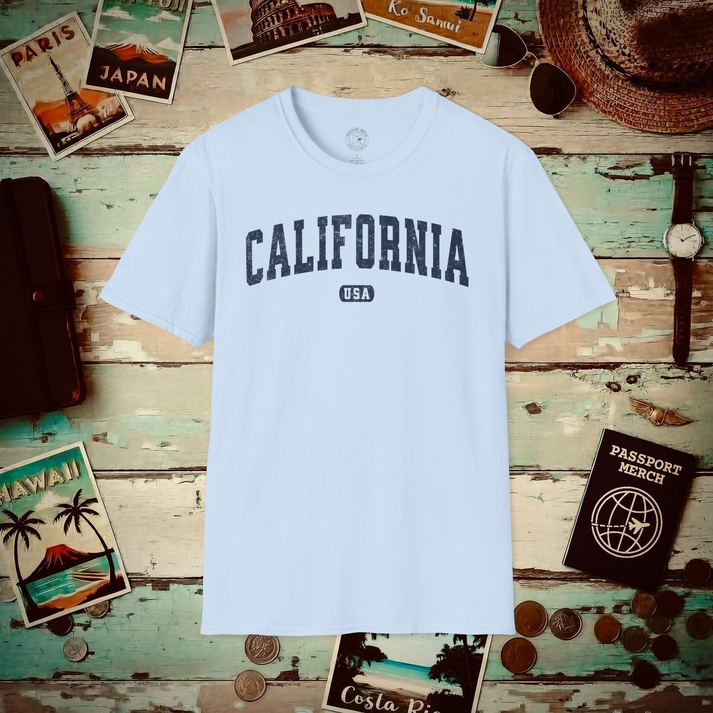 Classic Athletic, California (50 States Edition) T-Shirt Light Blue / S