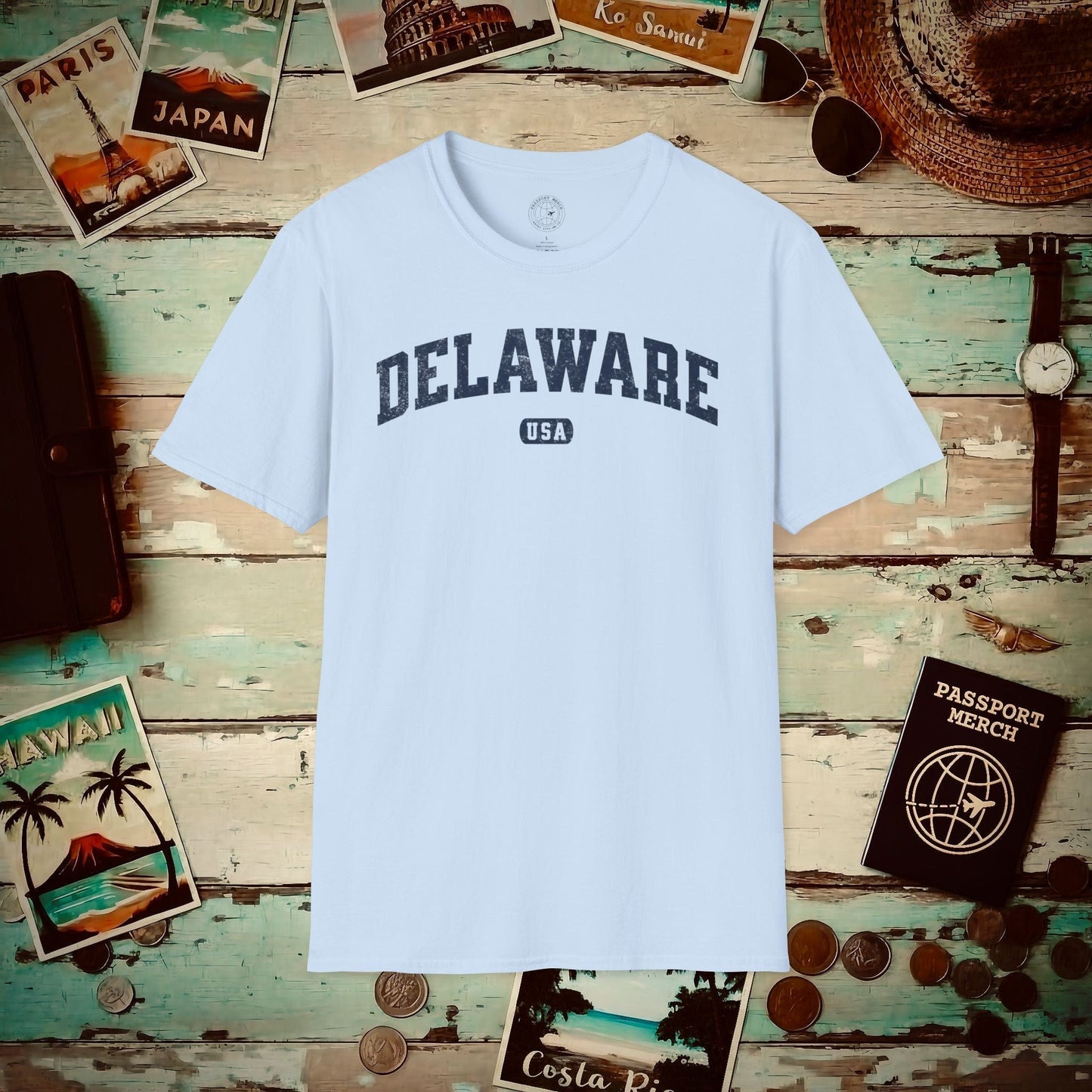 Classic Athletic, Delaware (50 States Edition) T-Shirt Light Blue / S