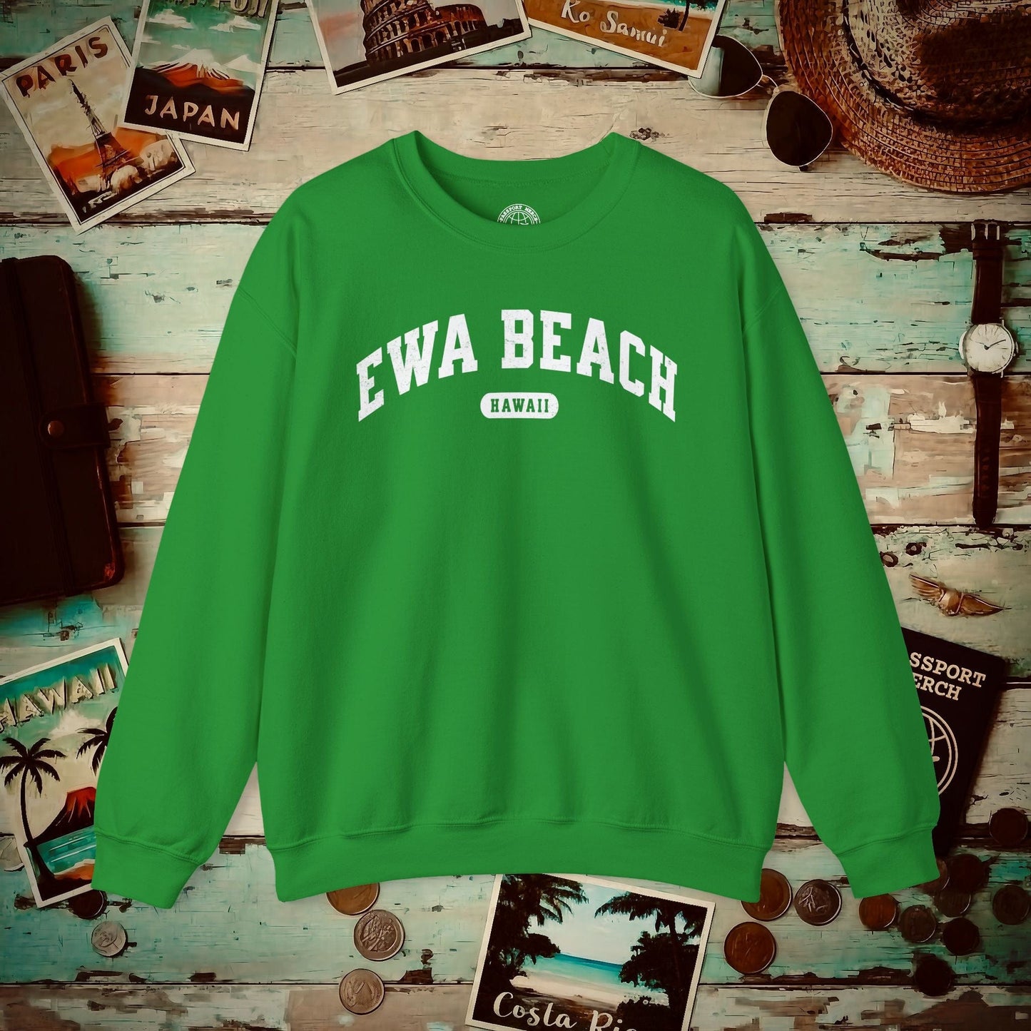 Classic Athletic, Ewa Beach, Hawaii (Fan Service) Crewneck Irish Green / S