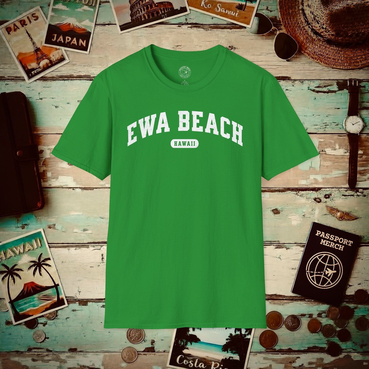 Classic Athletic, Ewa Beach, Hawaii (Fan Service) T-Shirt Irish Green / S