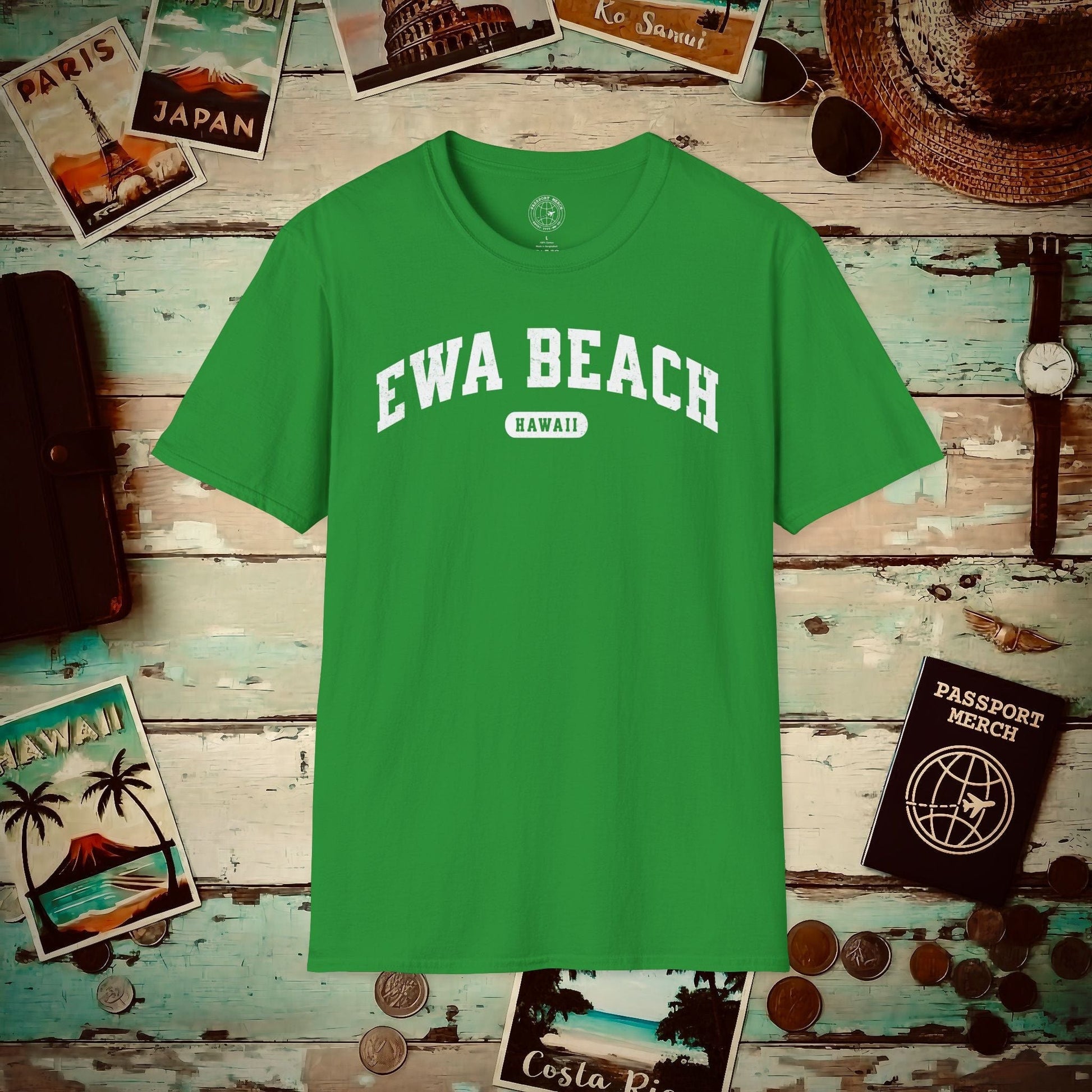 Classic Athletic, Ewa Beach, Hawaii (Fan Service) T-Shirt Irish Green / S