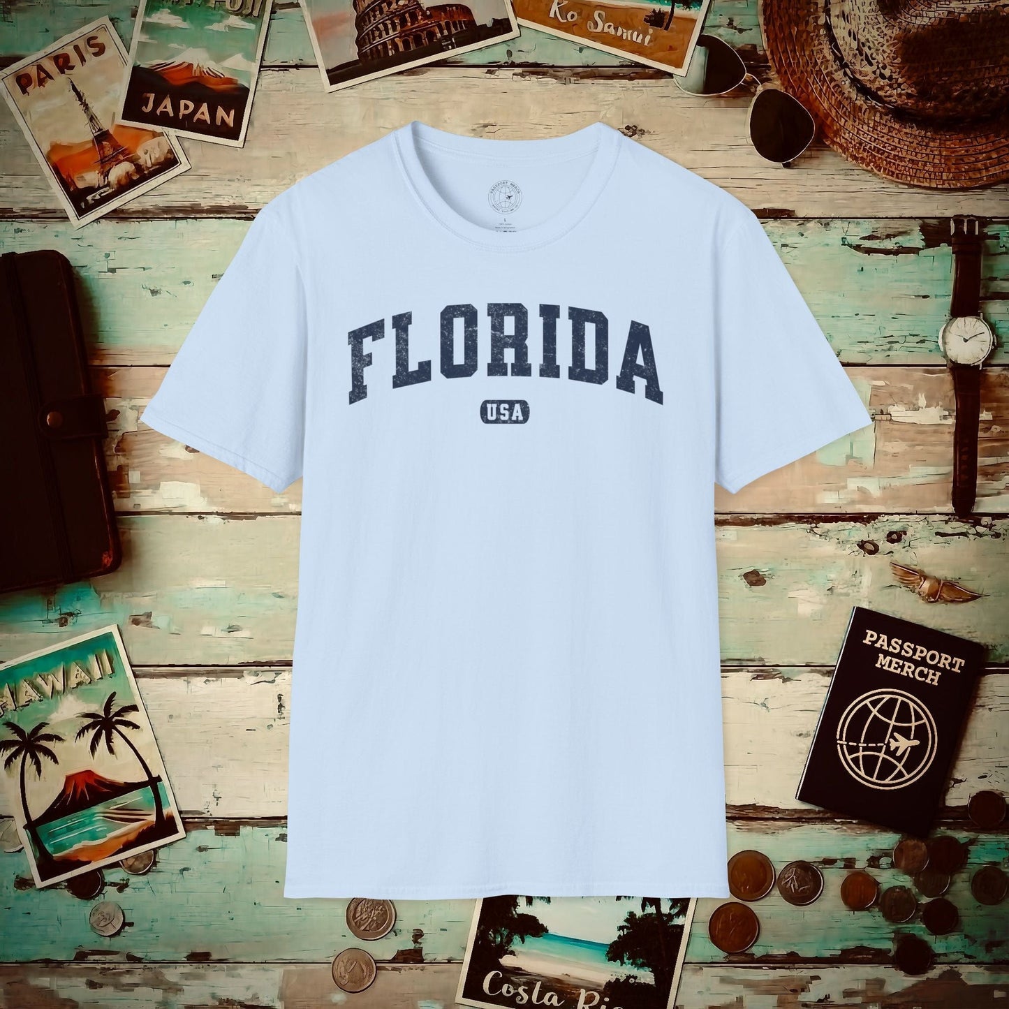 Classic Athletic, Florida (50 States Edition) T-Shirt Light Blue / S