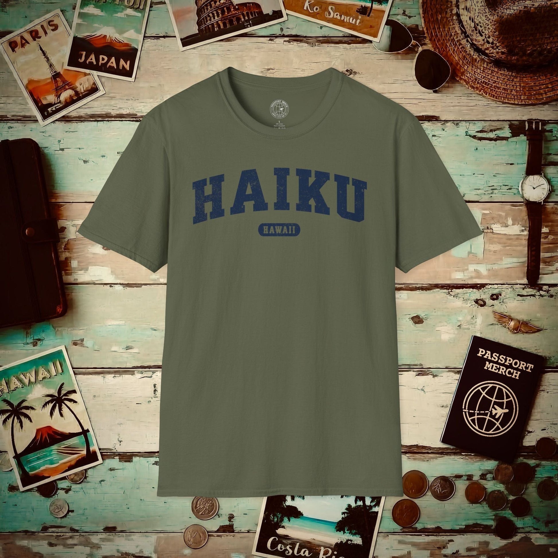 Classic Athletic, Haiku, Hawaii (Fan Service) T-Shirt Military Green / S