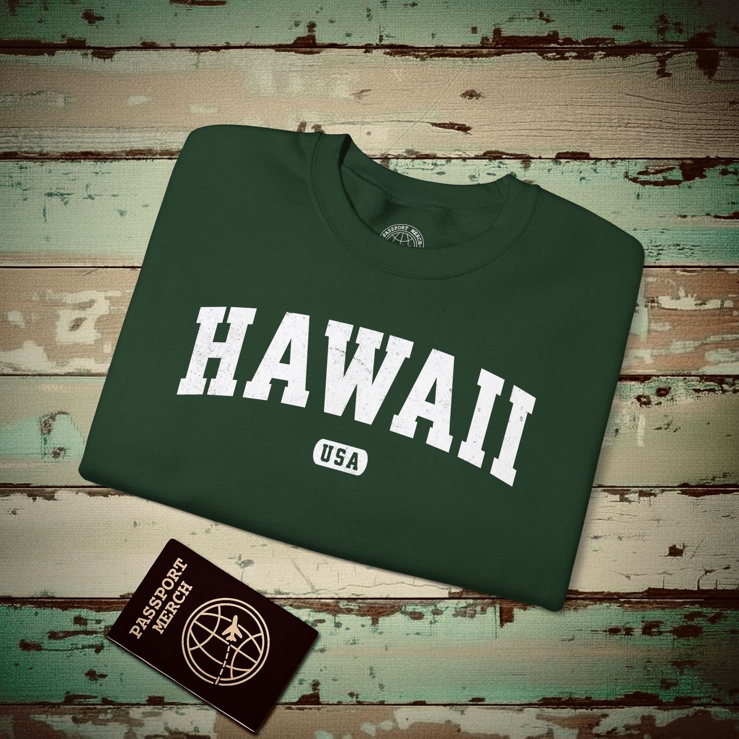 Classic Athletic, Hawaii (50 States Edition) Crewneck Forest Green / S