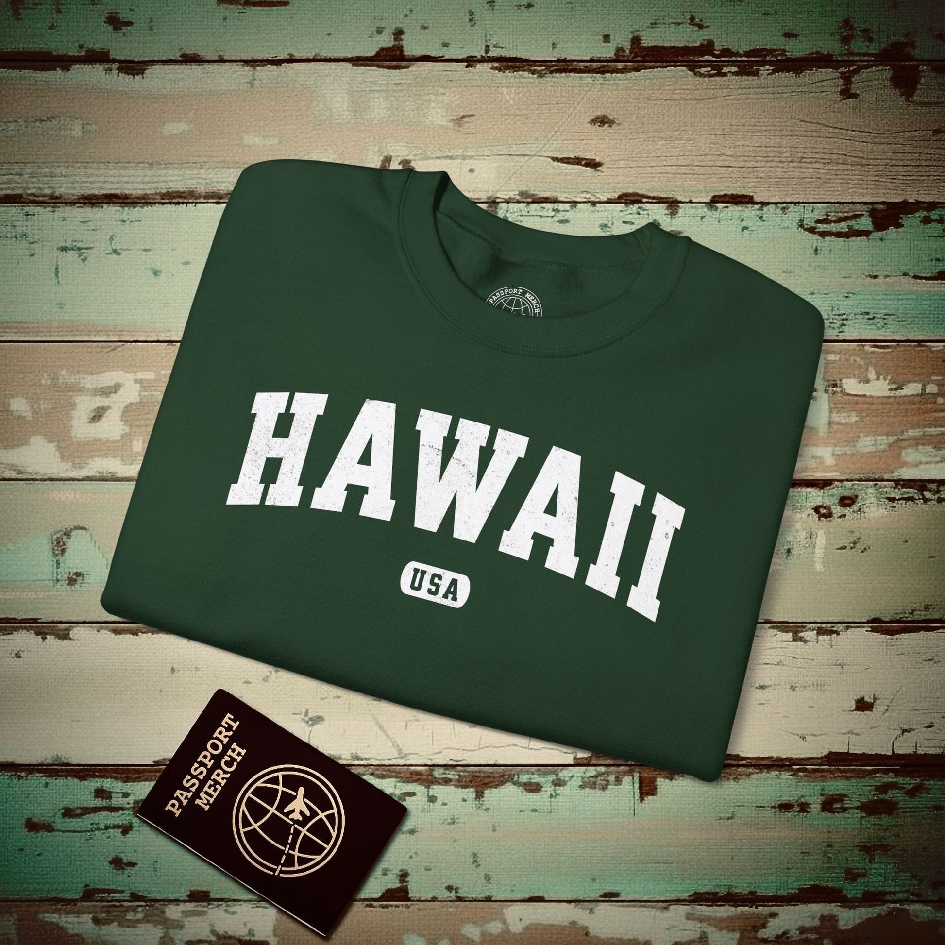 Classic Athletic, Hawaii (50 States Edition) Crewneck Forest Green / S
