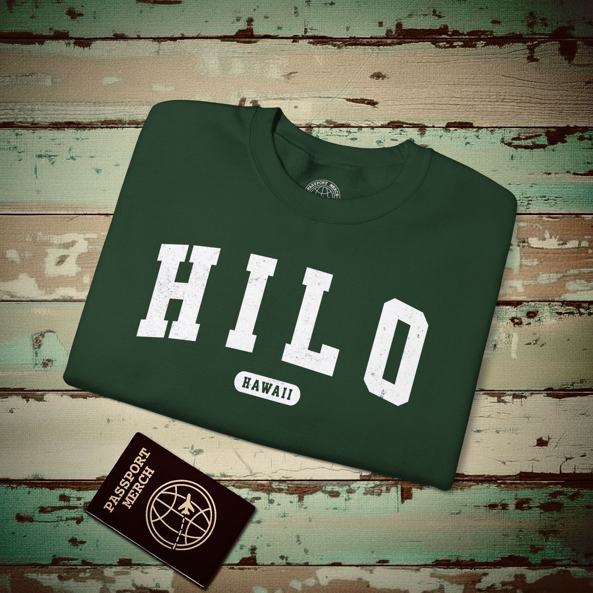 Classic Athletic, Hilo, Hawaii (Fan Service) Crewneck Forest Green / S