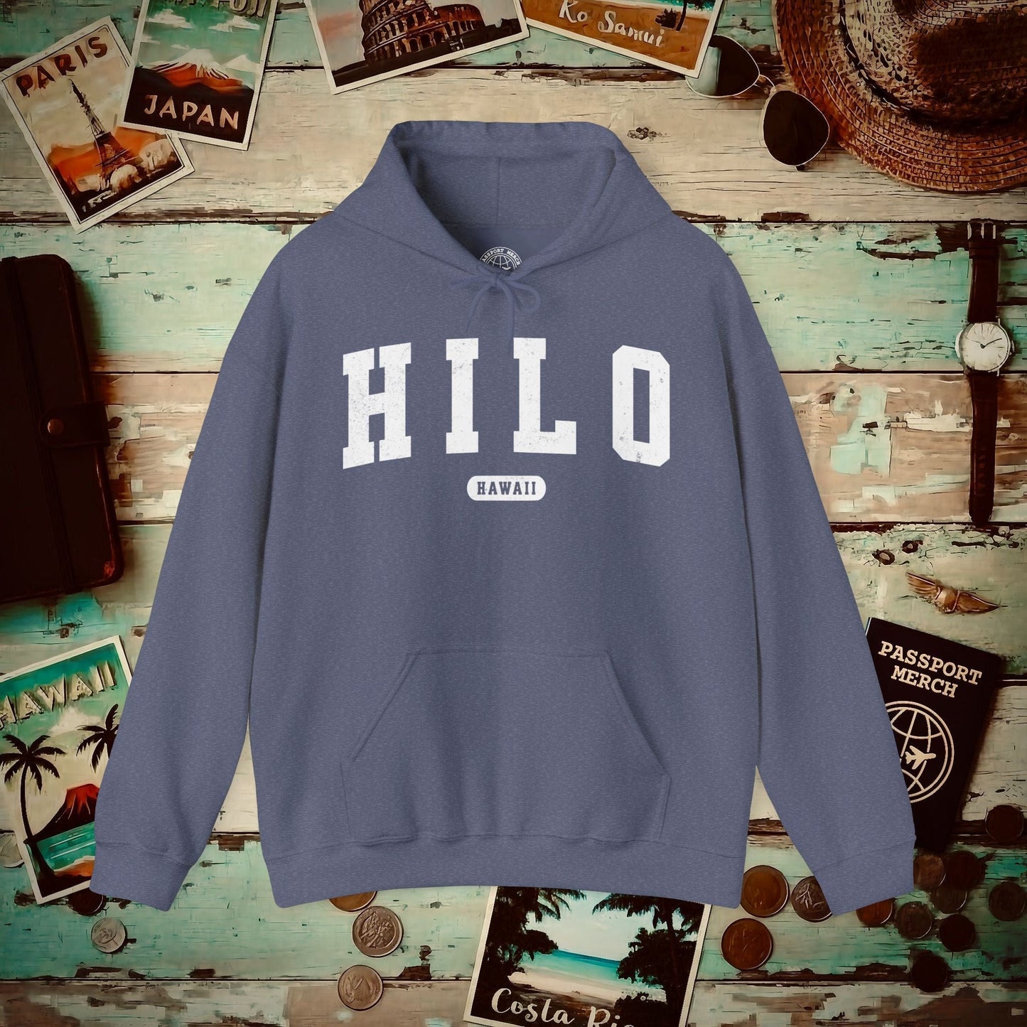 Classic Athletic, Hilo, Hawaii (Fan Service) Hoodie Heather Navy / S