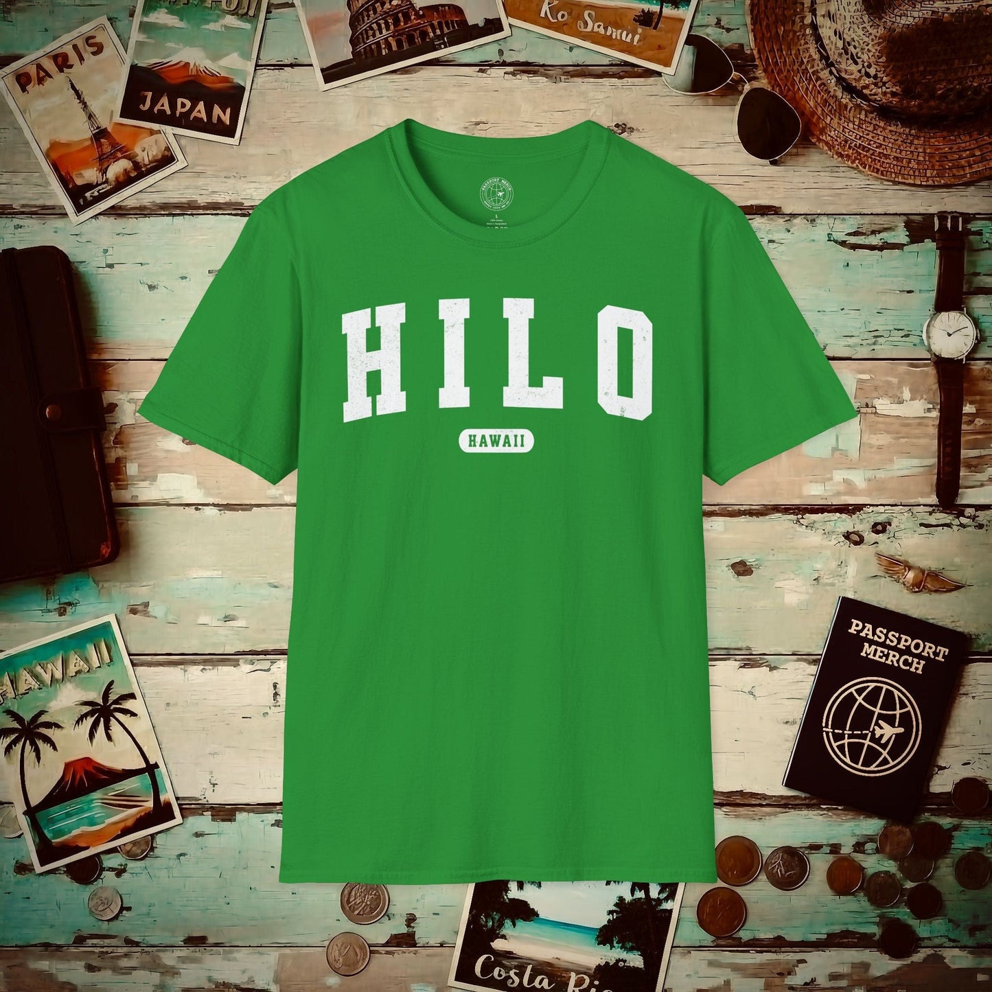 Classic Athletic, Hilo, Hawaii (Fan Service) T-Shirt Irish Green / S