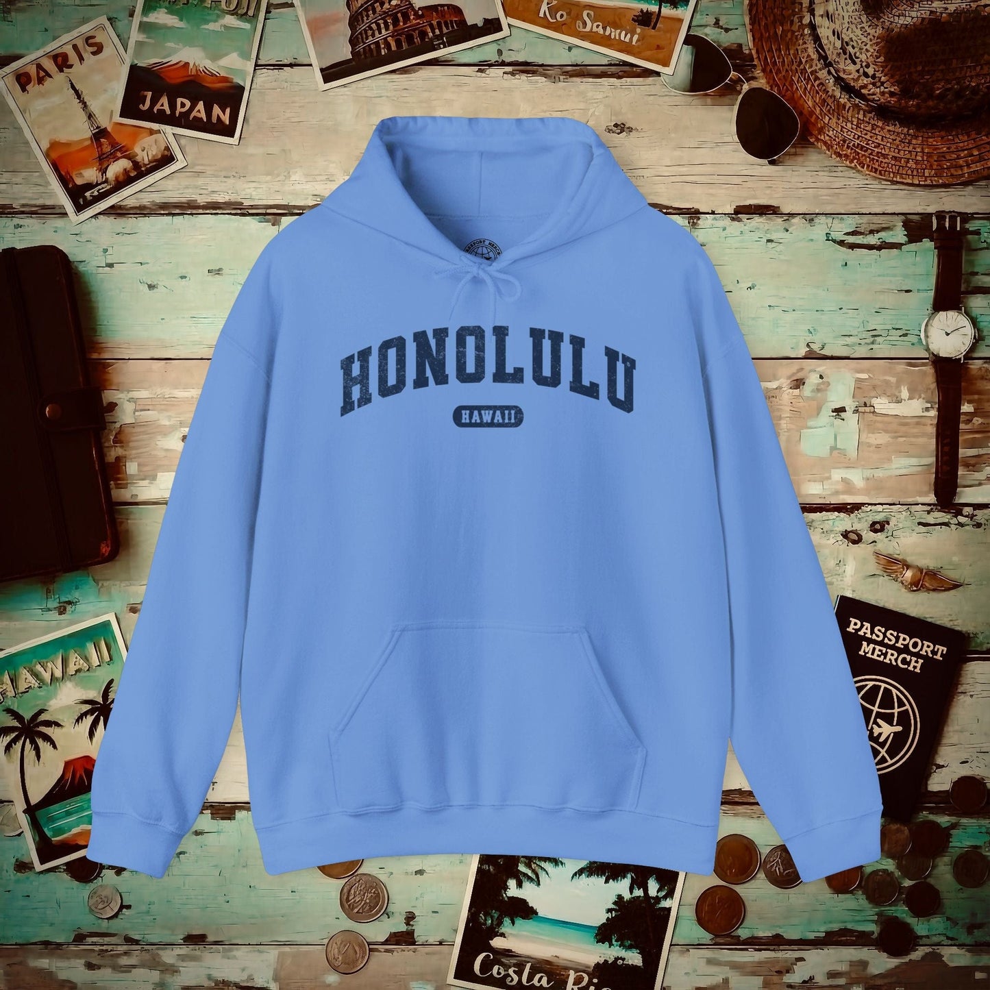 Classic Athletic, Honolulu, Hawaii (Fan Service) Hoodie Carolina Blue / S