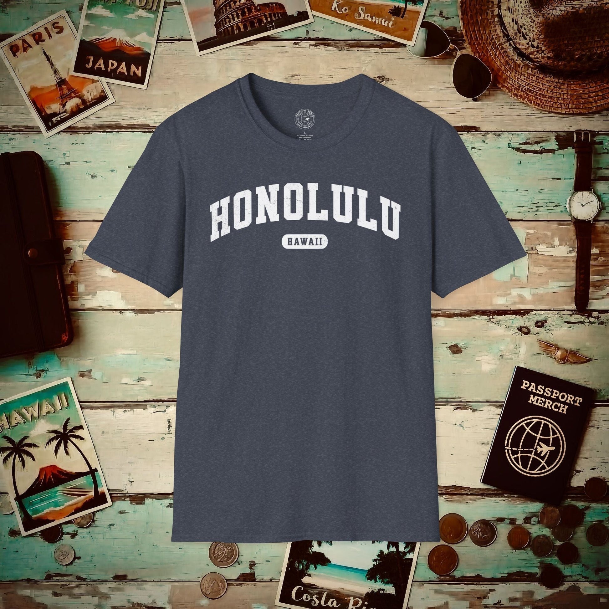 Classic Athletic, Honolulu, Hawaii (Fan Service) T-Shirt Heather Navy / S