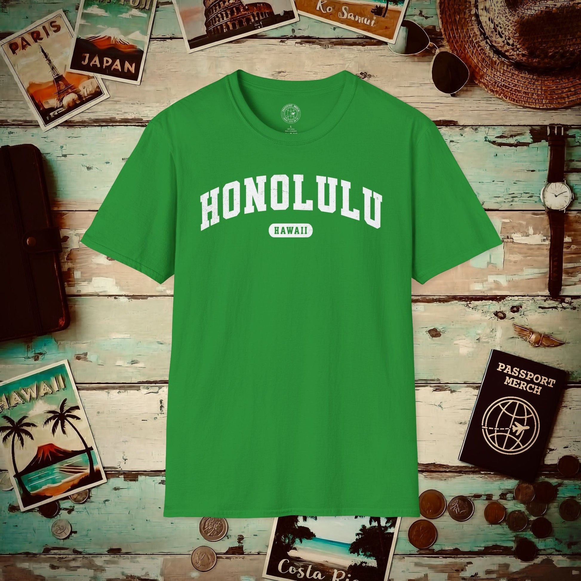 Classic Athletic, Honolulu, Hawaii (Fan Service) T-Shirt Irish Green / S