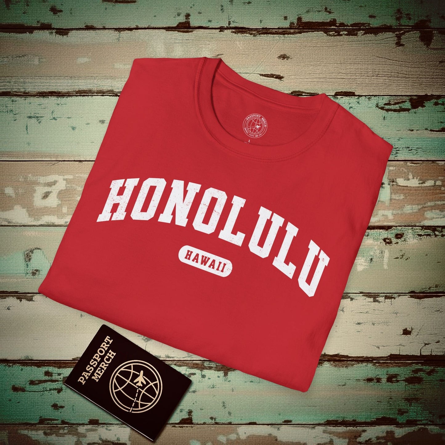 Classic Athletic, Honolulu, Hawaii (Fan Service) T-Shirt Red / S