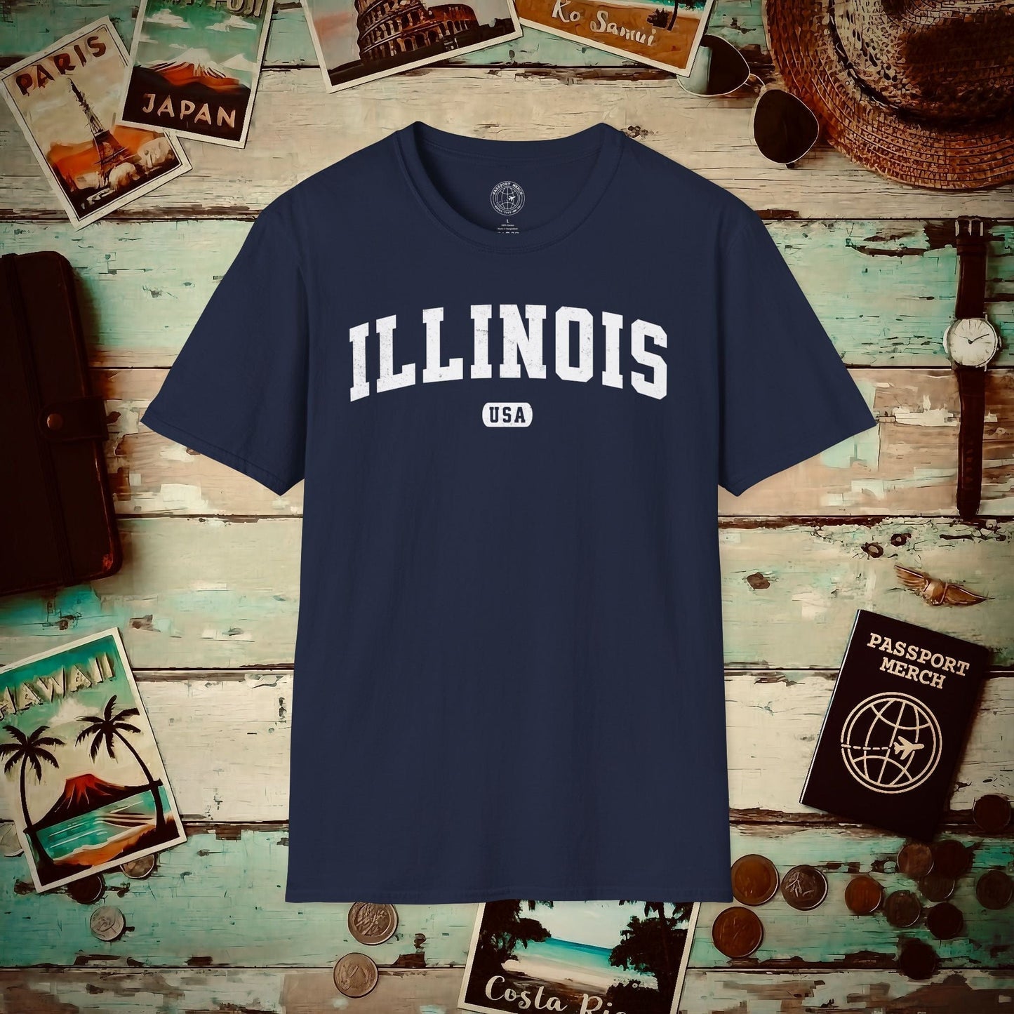 Classic Athletic, Illinois (50 States Edition) T-Shirt Navy / S