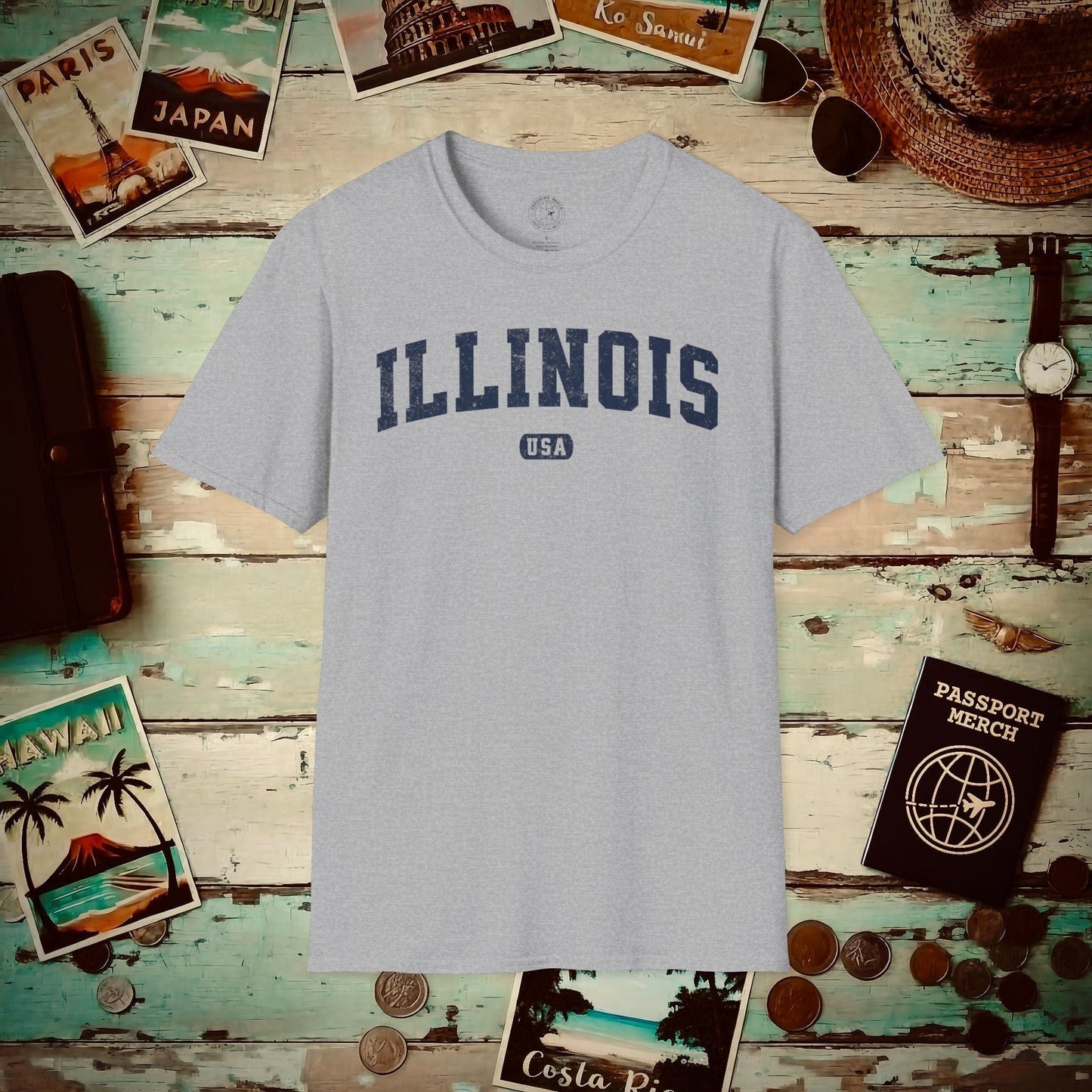 Classic Athletic, Illinois (50 States Edition) T-Shirt Sport Grey / S